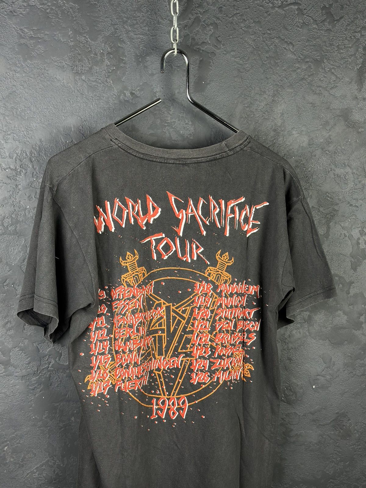 Slayer Vintage 1988 Slayer World Sacrifice Tour T-Shirt Size US XL / EU 56 / 4 - 10 Thumbnail