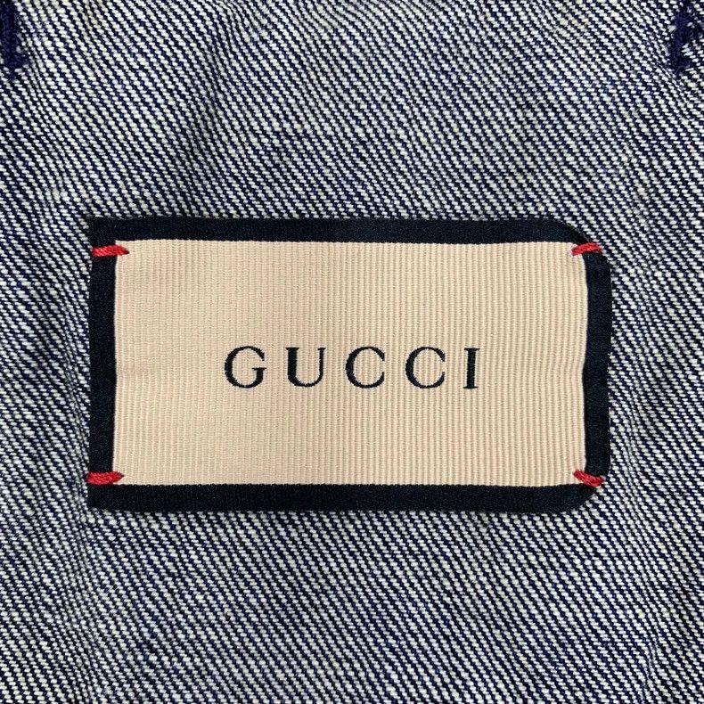 Gucci Gucci Dark blue logo jacquad full printed cotton lapel sin Size US S / EU 44-46 / 1 - 6 Thumbnail