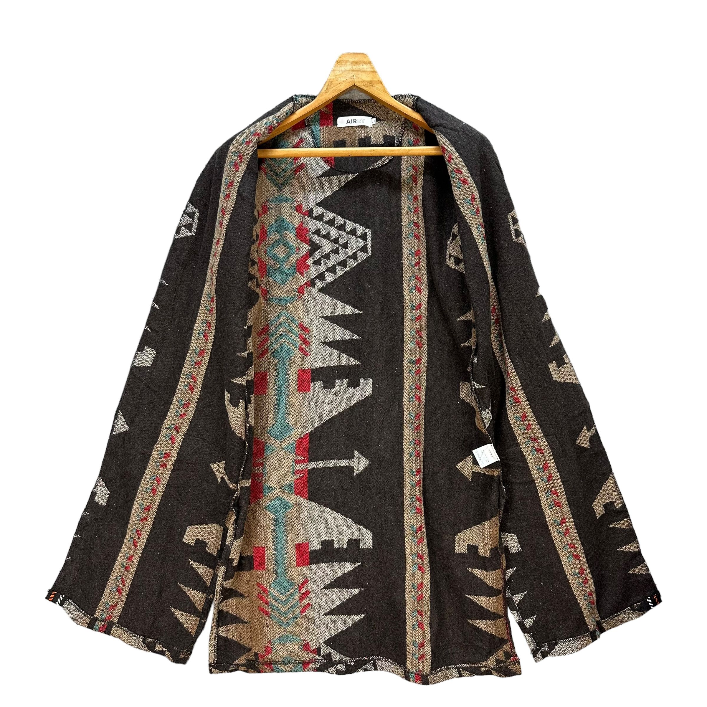 Japanese Brand AIRBY Motif Design Navajo Native Long Cardigan #A43-0978 Size US L / EU 52-54 / 3 - 6 Thumbnail