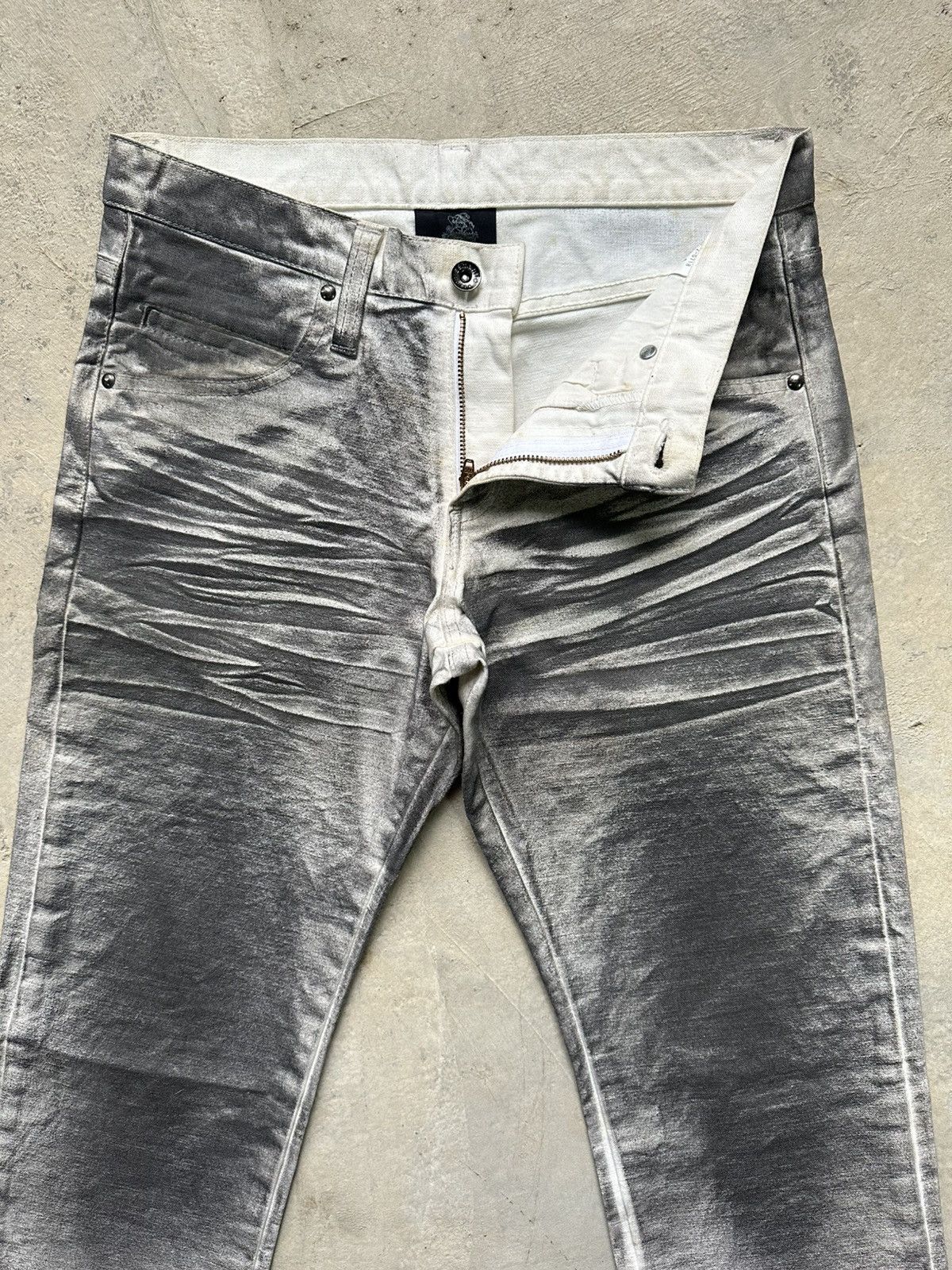 semanticdesign Vintage Japan Made Semantics Design Distressed Waxed Denim Size US 30 / EU 46 - 4 Thumbnail