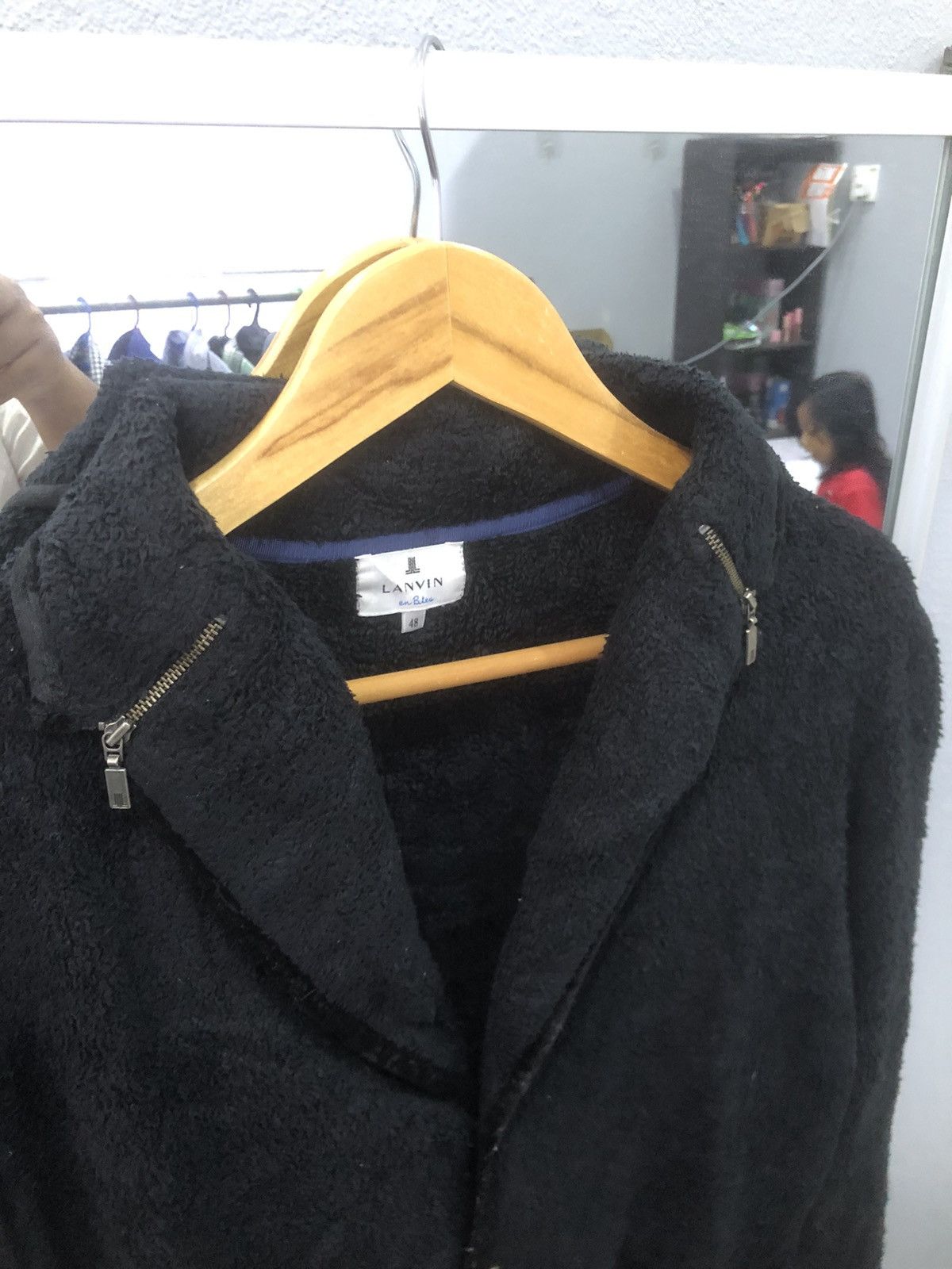 Lanvin 🔥 Lanvin en Bleu Black Fleece Blazer Jacket Size US S / EU 44-46 / 1 - 4 Thumbnail