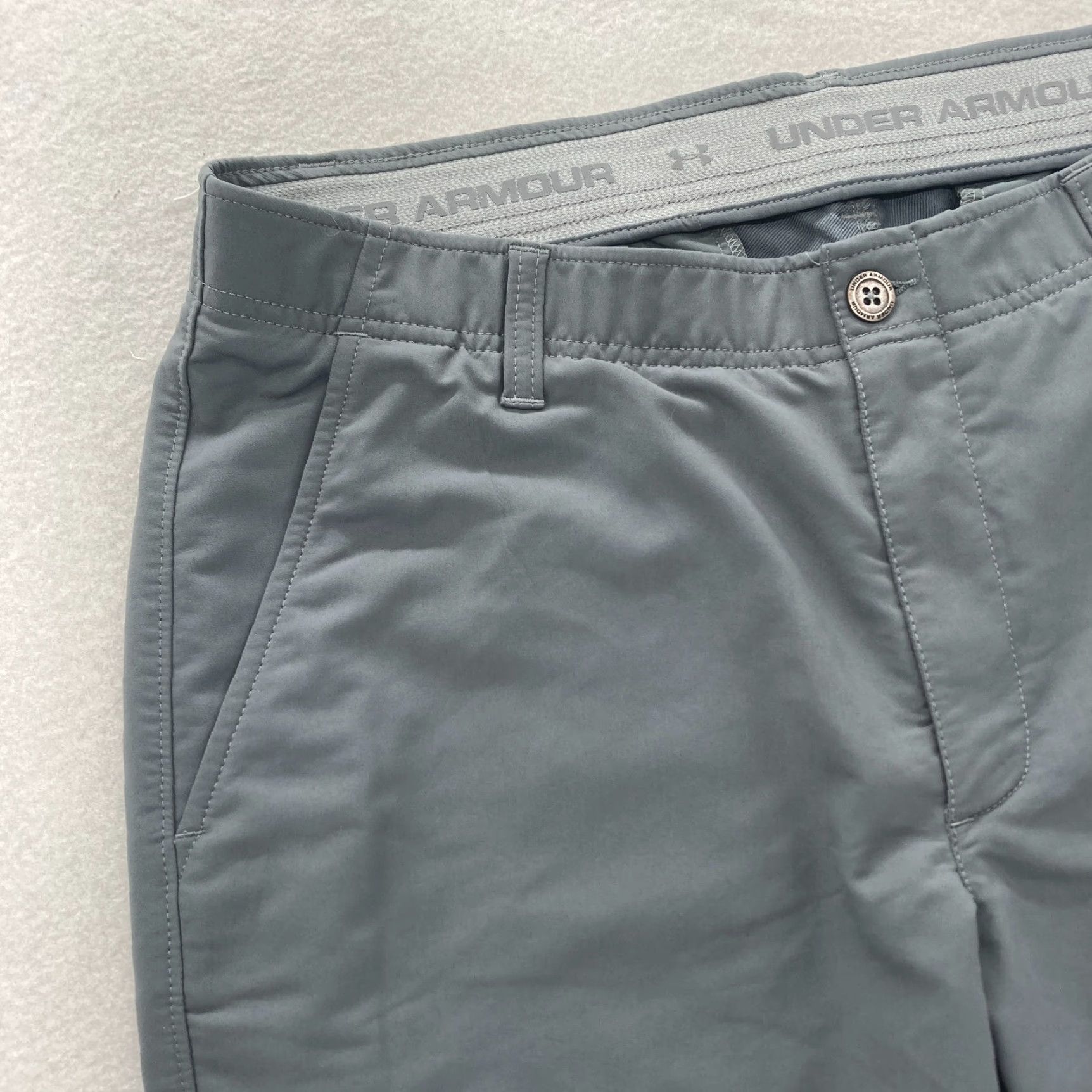 Under Armour Under Armour Match Play Golf Pants Mens 36x30 Straight Gray Stretch Waistband Size US 36 / EU 52 - 3 Thumbnail