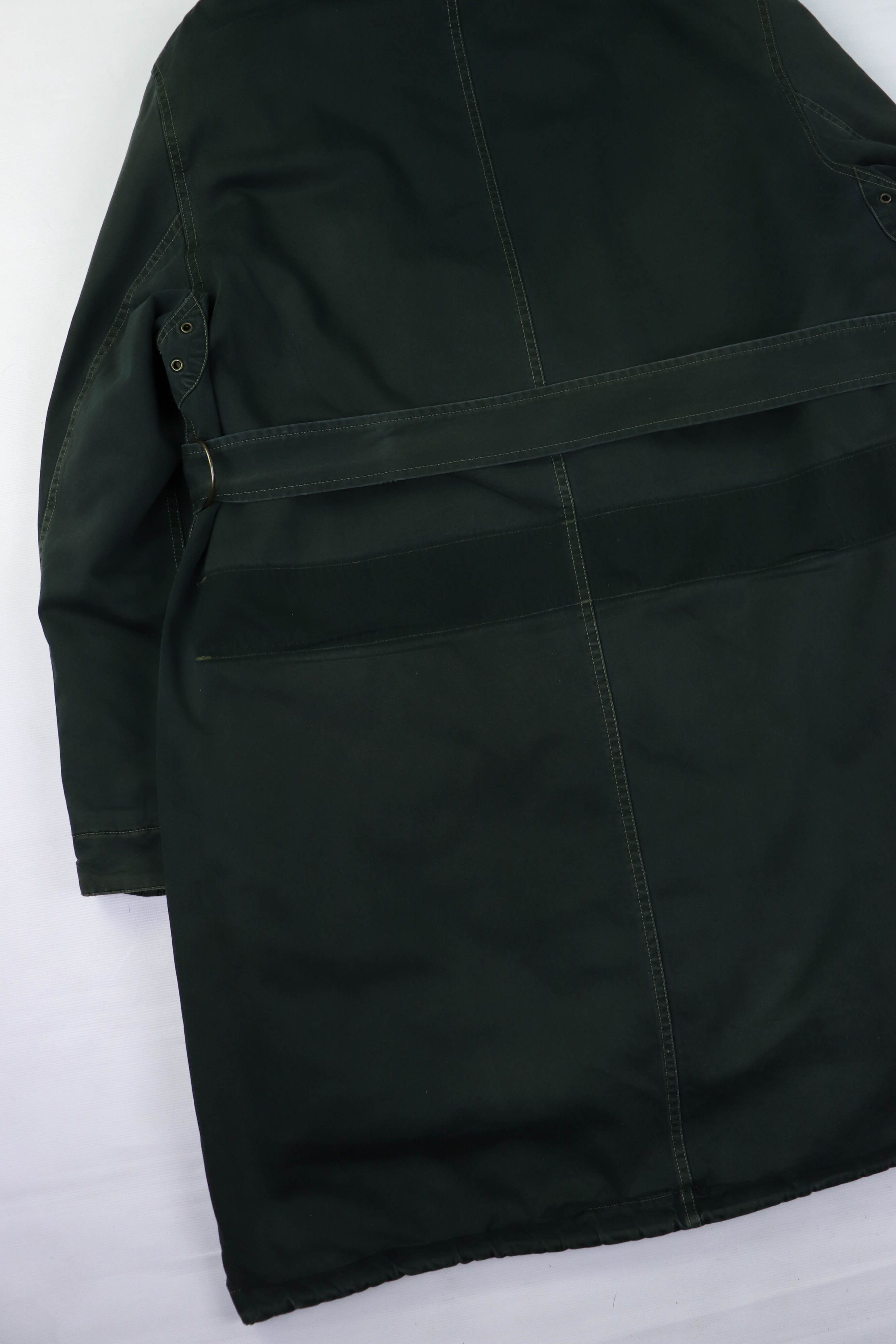 Ralph Lauren 90s Vintage Ralph Lauren Shearling Liner Green Belted Coat Size L / US 10 / IT 46 - 15 Thumbnail