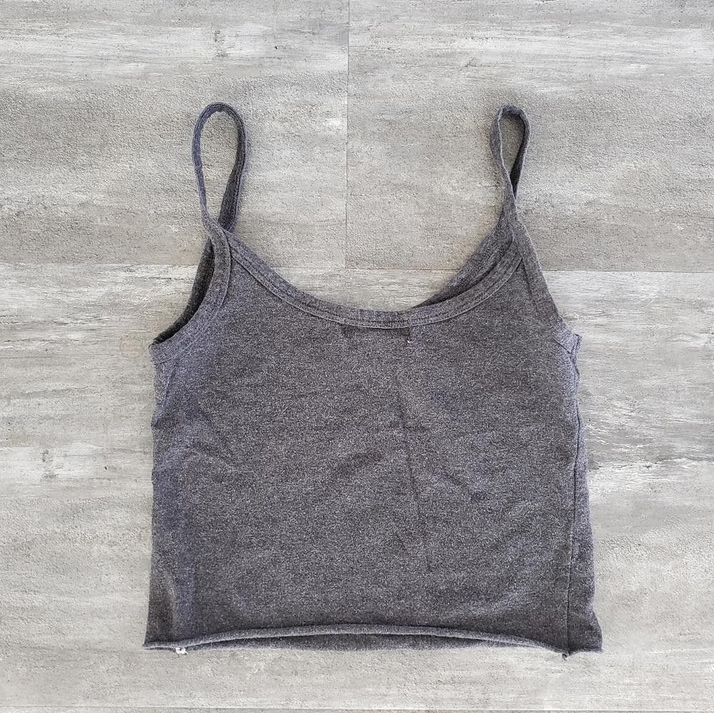 Forever 21 Dark Grey F21 Classic Cropped Tank Size XS / US 0-2 / IT 36-38 - 2 Thumbnail