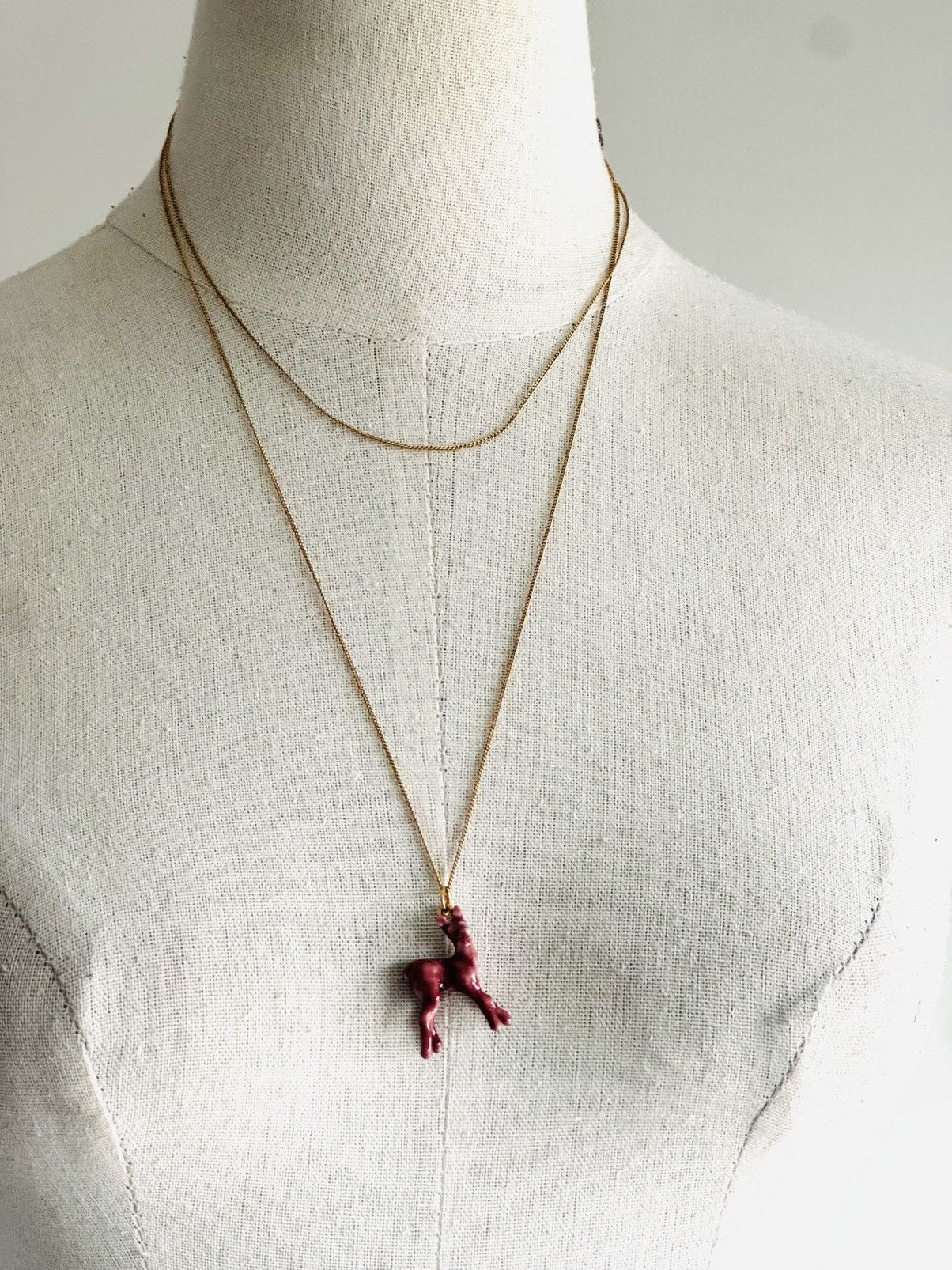 Celine Celine F/W 2015 Hind enamel deer necklace Philo era Size ONE SIZE - 1 Thumbnail