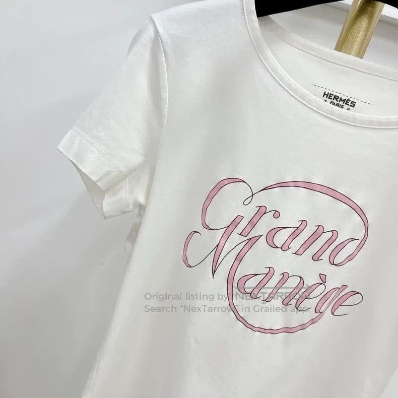 Hermes Hermes White letter short sleeve T-shirt Size XXS / US 00 / IT 34 - 3 Thumbnail