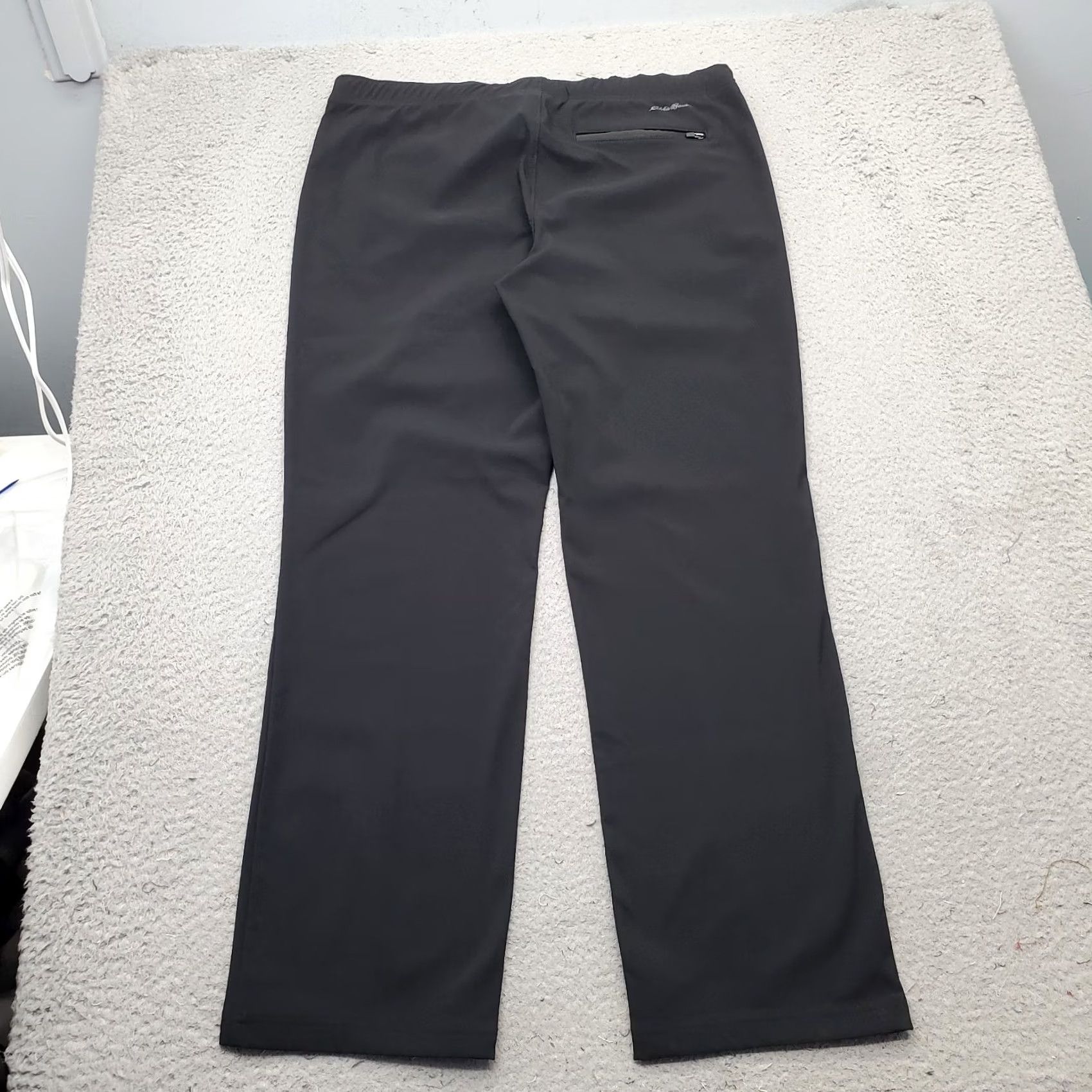 Eddie Bauer Eddie Bauer Womens L Black Stretch Pockets Ankle Pants Straight Leg Pull-On Size 36" / US 14 / IT 50 - 2 Thumbnail