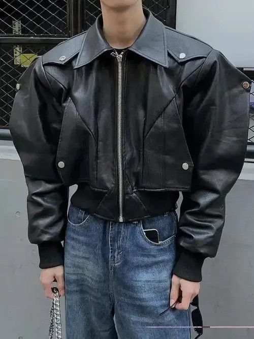 Japanese Brand PU Leather Jacket Coat Streetwear Zipper Size US L / EU 52-54 / 3 - 6 Thumbnail
