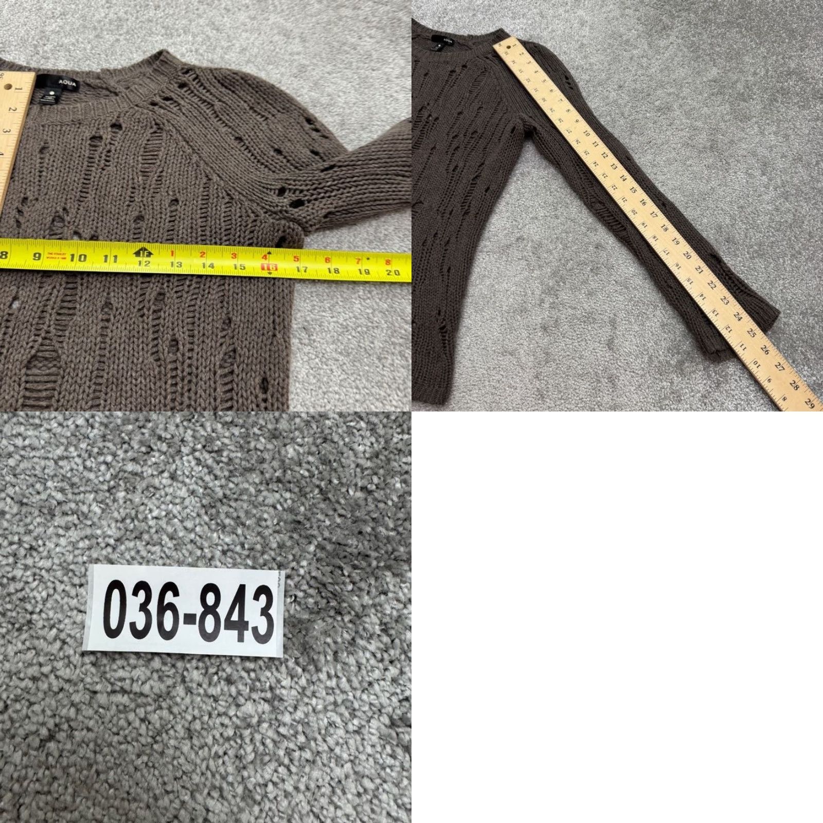 AQUA Aqua Wool Cashmere Sweater Womens Small Brown Knit Pullover Fall Winter Casual Size S / US 4 / IT 40 - 8 Thumbnail