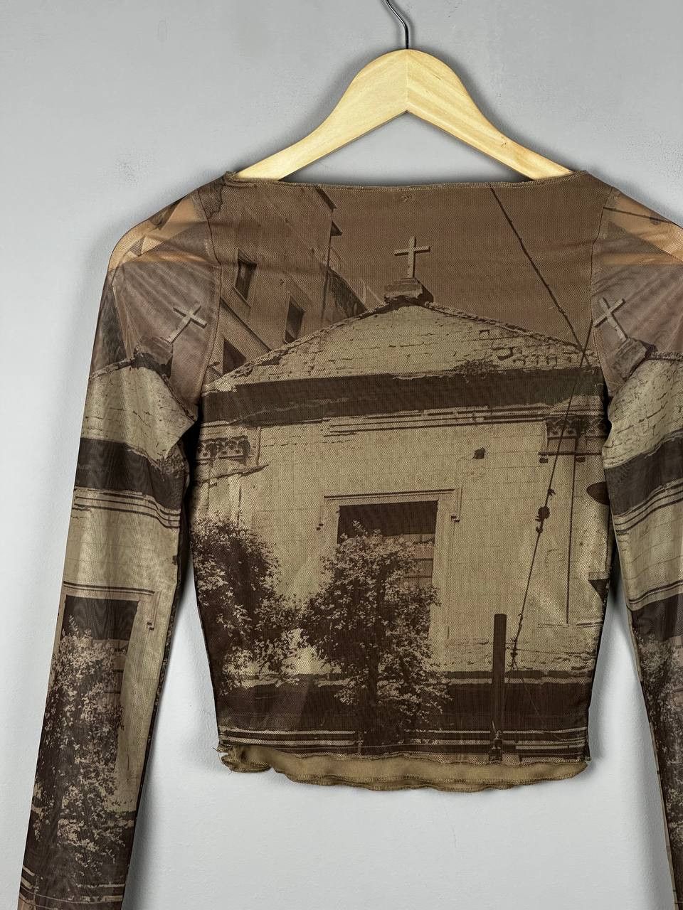 Japanese Brand Avant garde Church Printed Mesh Long Sleeve T SHIRT Size S / US 4 / IT 40 - 7 Thumbnail