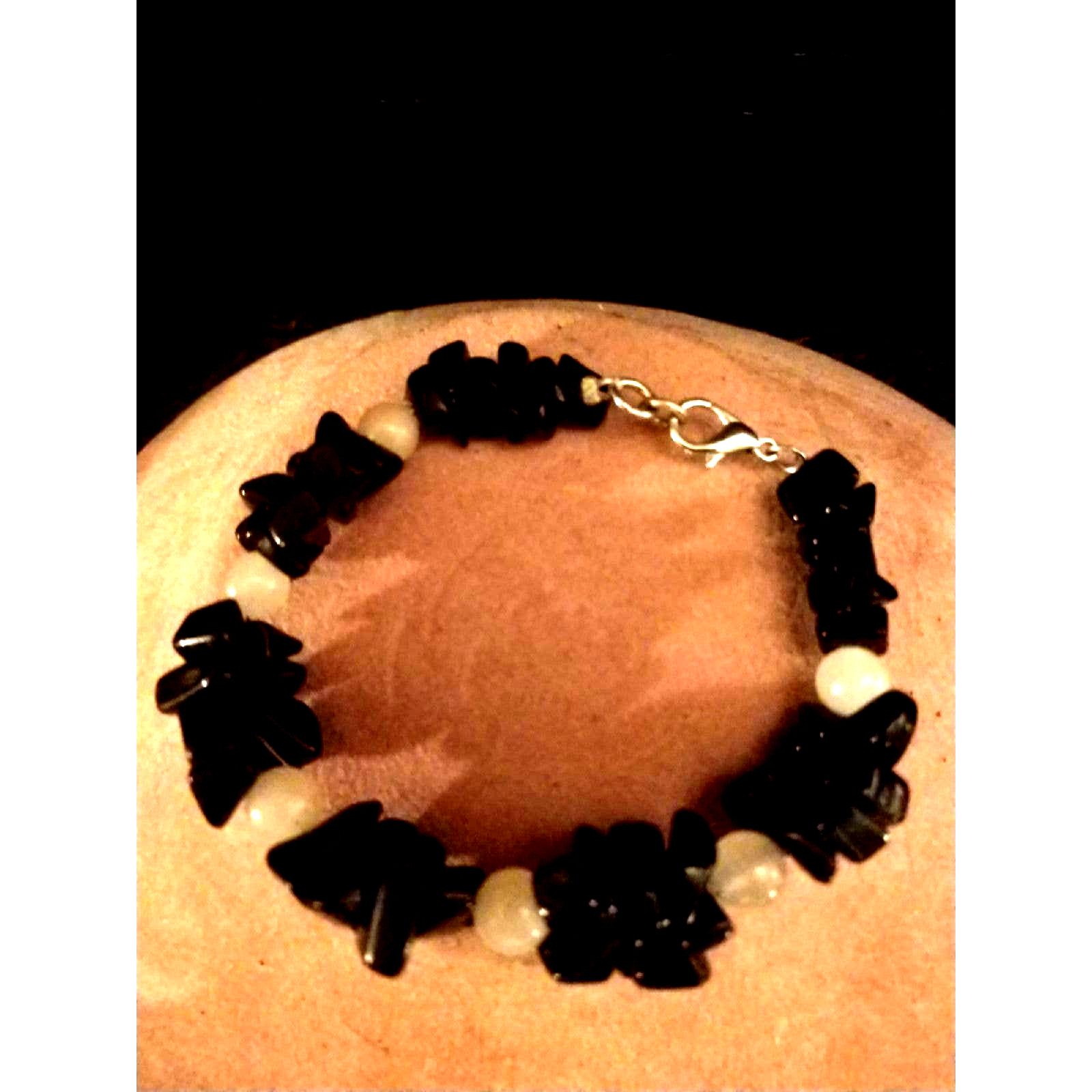 Vintage Natural Stone and Rose Quartz Bracelet Size ONE SIZE - 2 Thumbnail