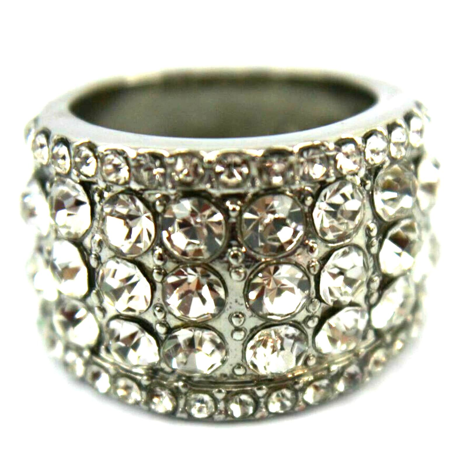 The Unbranded Brand Round Cut Big & Small Crystals 925 Sterling Ring • Size 6 Size ONE SIZE - 1 Thumbnail