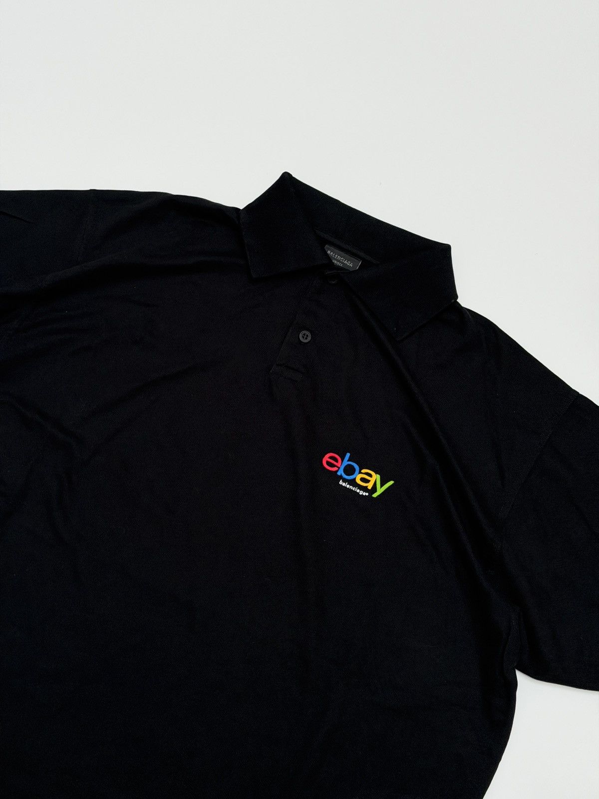 Balenciaga × eBay Balenciaga x Ebay Polo Tee Shirt Black Size US L / EU 52-54 / 3 - 3 Thumbnail