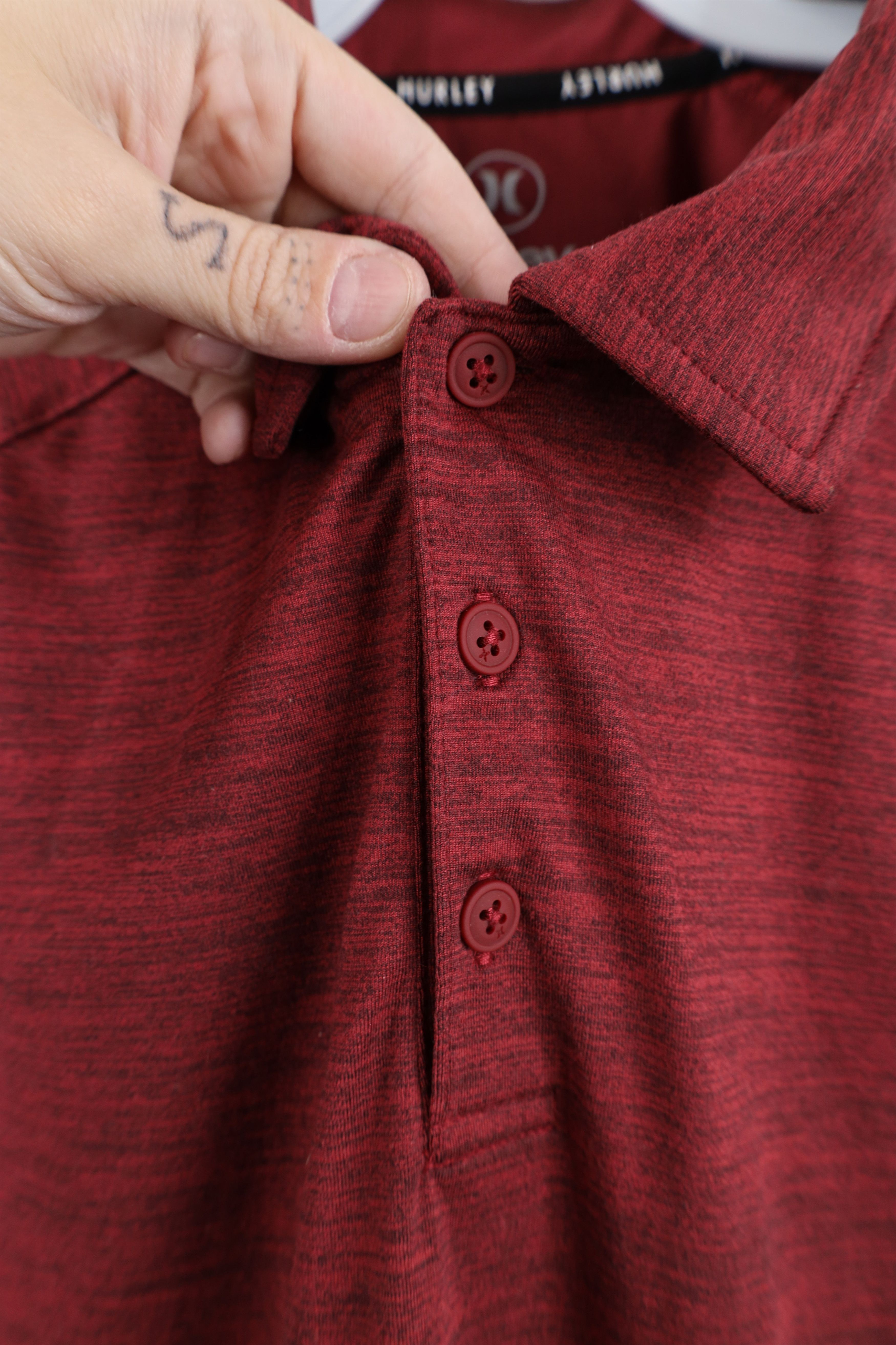 Hurley Y2K Hurley Surfing Knit Short Sleeve Golf Polo Shirt Red Size US L / EU 52-54 / 3 - 5 Thumbnail