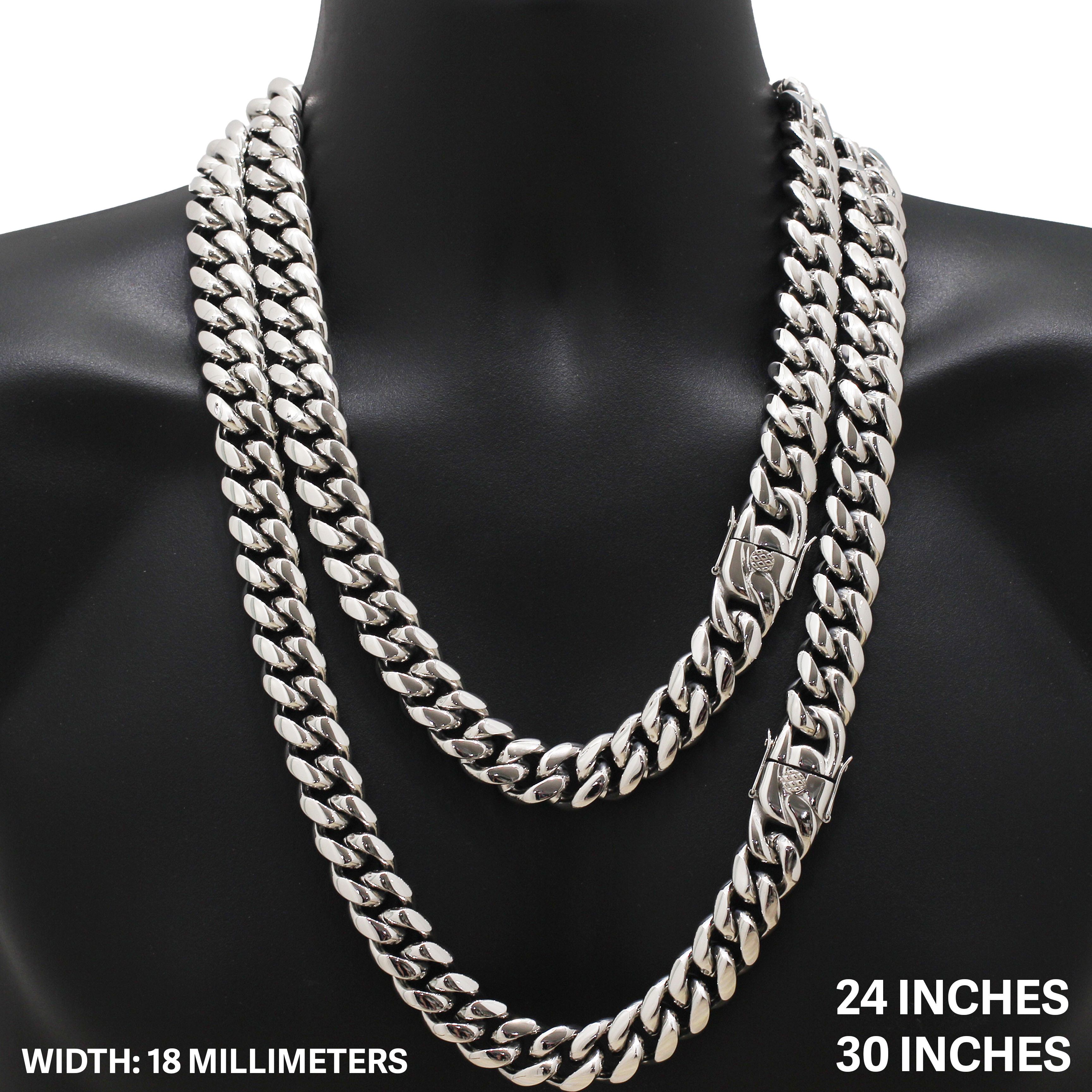 Other 316L Stainless Steel 18mm Miami Cuban Link Chain Necklace24" Size ONE SIZE - 1 Thumbnail