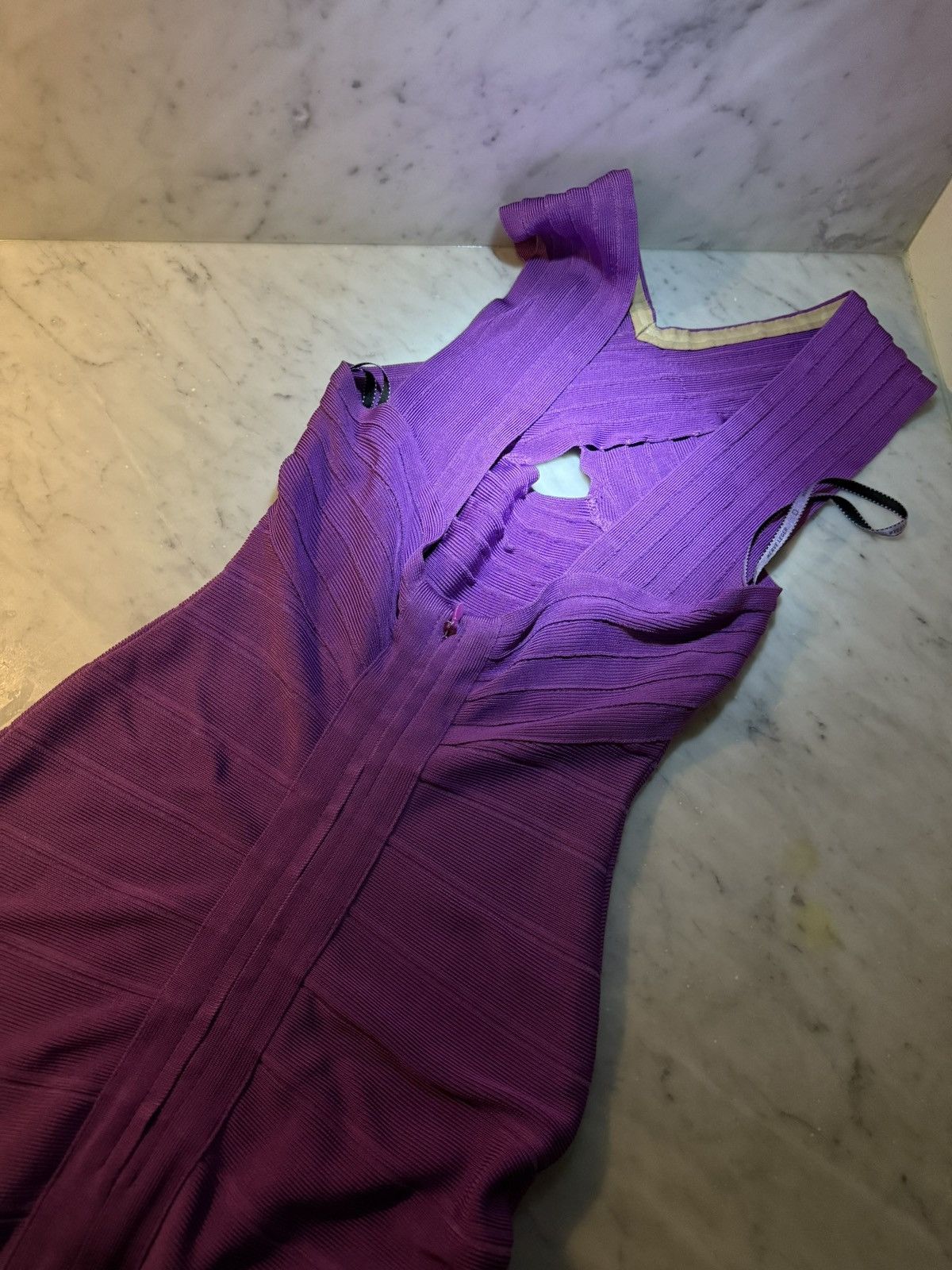 Herve Leger Herve Leger Purple Bandage Dress Size XS / US 0-2 / IT 36-38 - 4 Thumbnail