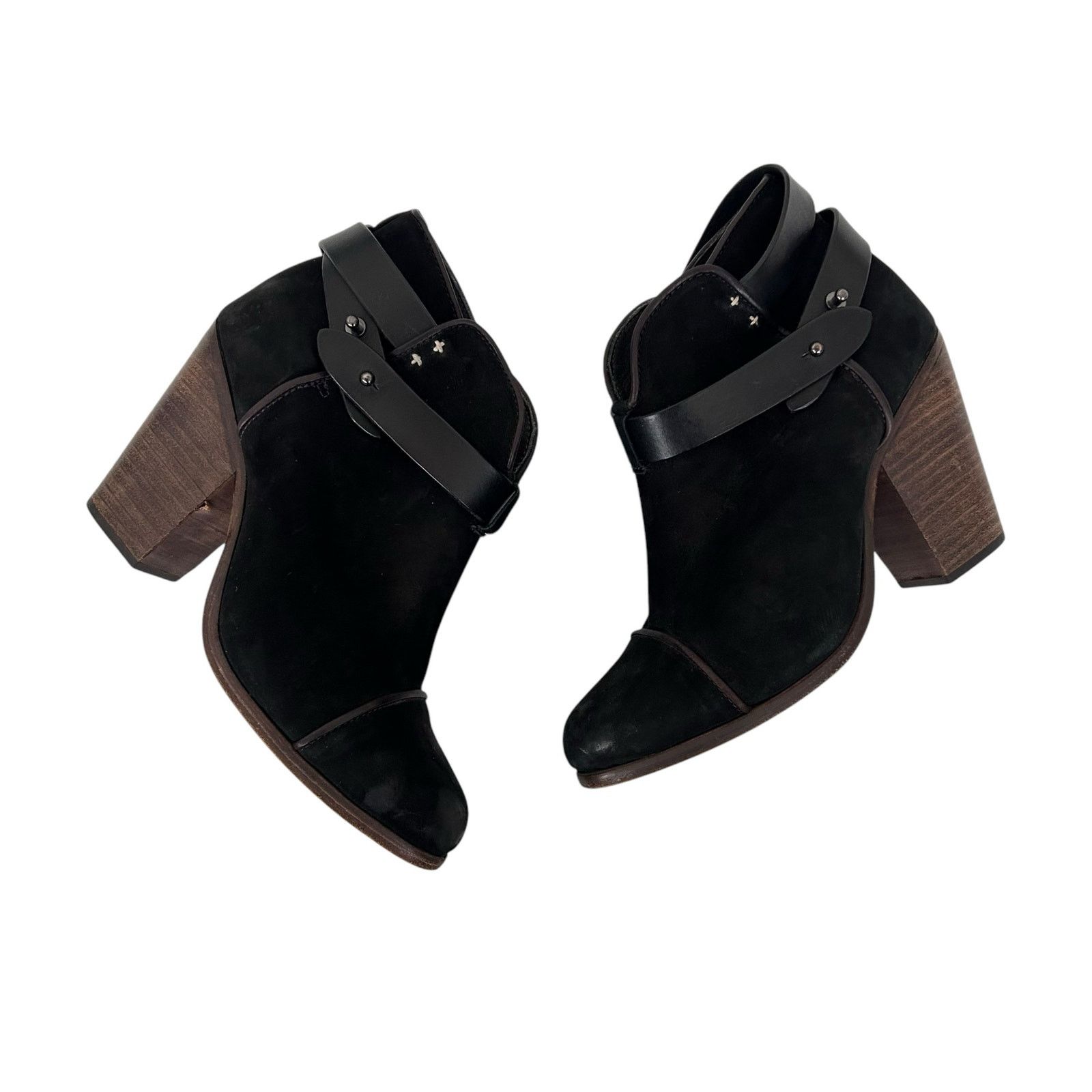 Rag & Bone Rag & Bone Harrow Black Leather Suede Heeled Boots Sz 7 Size US 7 / IT 37 - 1 Thumbnail