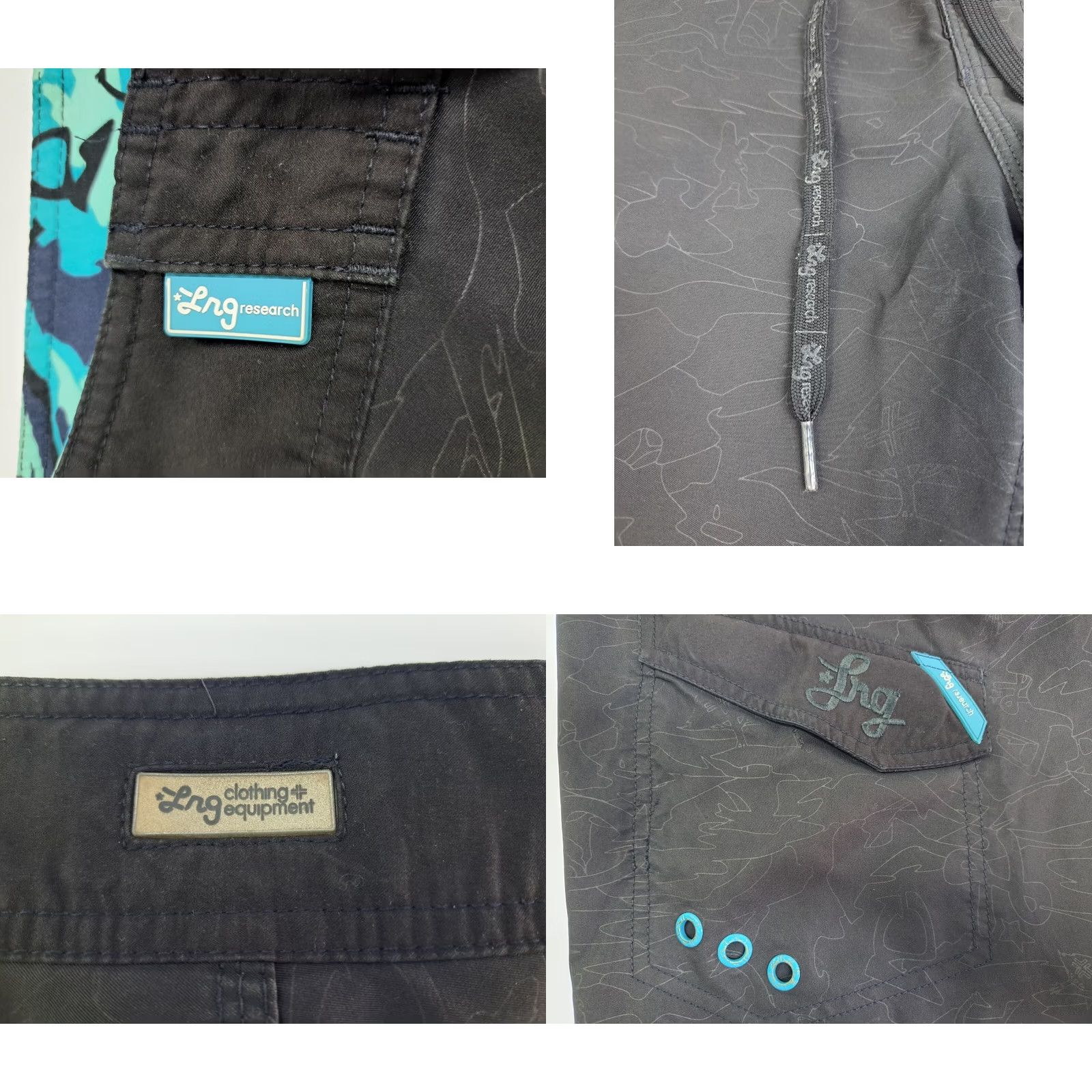 Vintage LRG Lifted Research Group Board Shorts Mens Size 30 Black Green #4521 Size US 30 / EU 46 - 8 Thumbnail