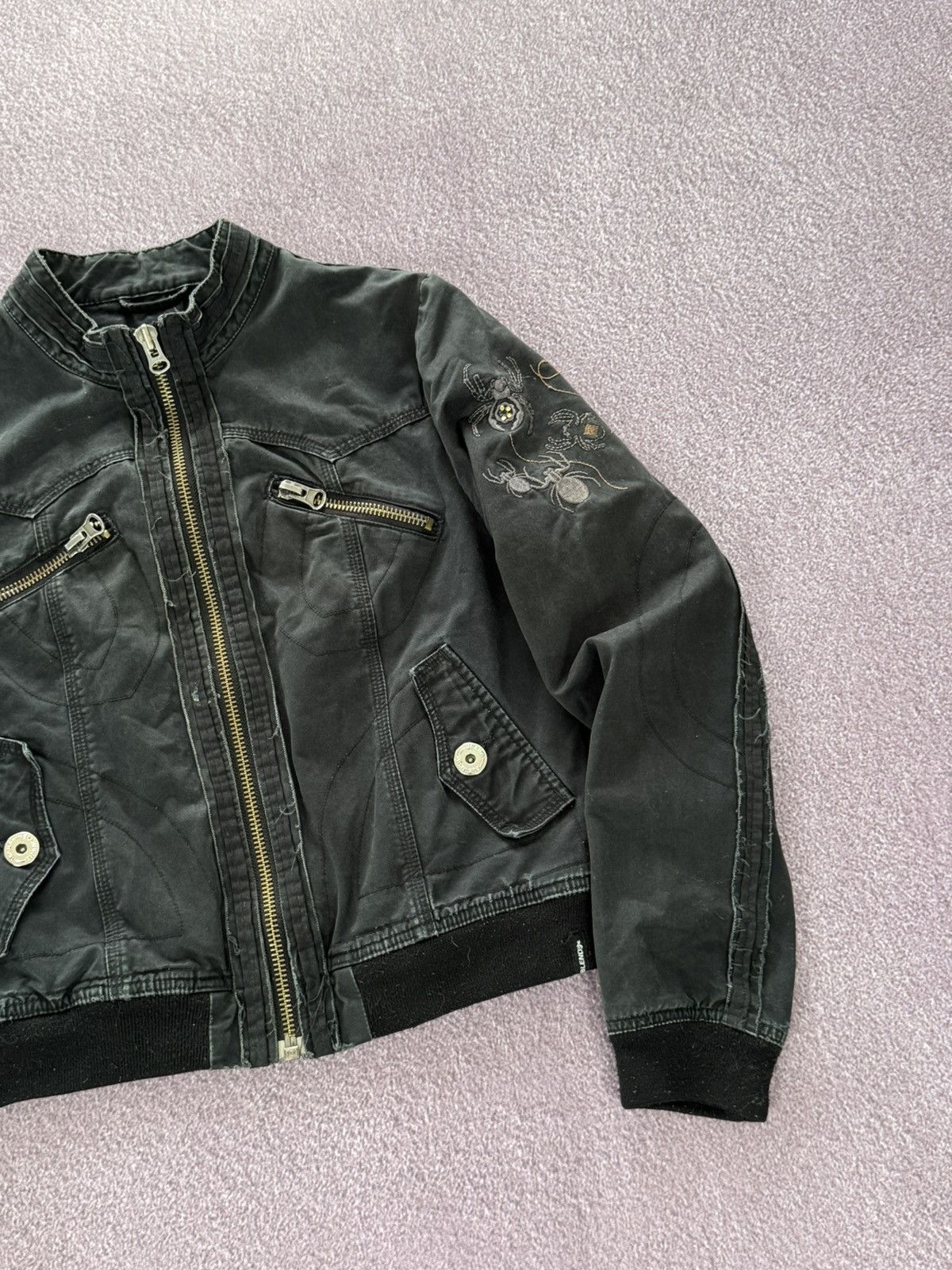 If Six Was Nine Japanese Vibe Distressed Y2K Spider Logo Glamour Jacket Size M / US 6-8 / IT 42-44 - 6 Thumbnail