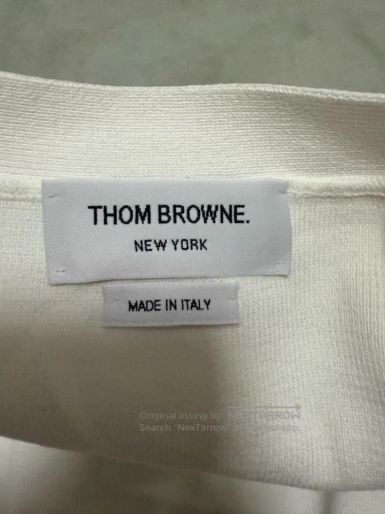 Thom Browne Thom Browne Classic White Cotton Cardigan Size US M / EU 48-50 / 2 - 8 Thumbnail