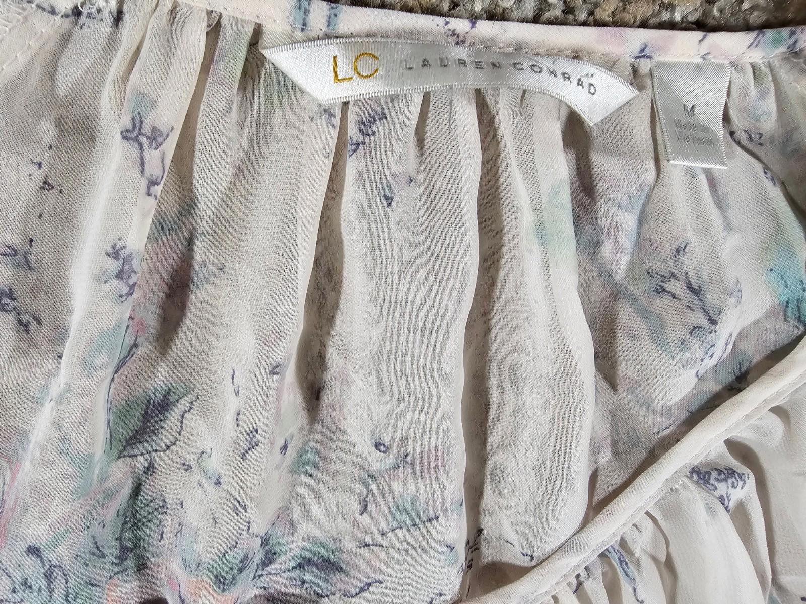 Other LC Lauren Conrad Sheer Blouse Floral M Size M / US 6-8 / IT 42-44 - 2 Thumbnail