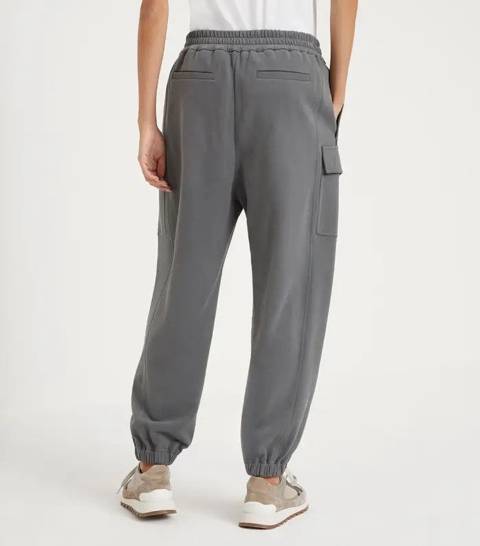 Brunello Cucinelli o1w1db10825 Woman Sport Pants in Medium Grey Size 26" / US 2 / IT 38 - 3 Thumbnail