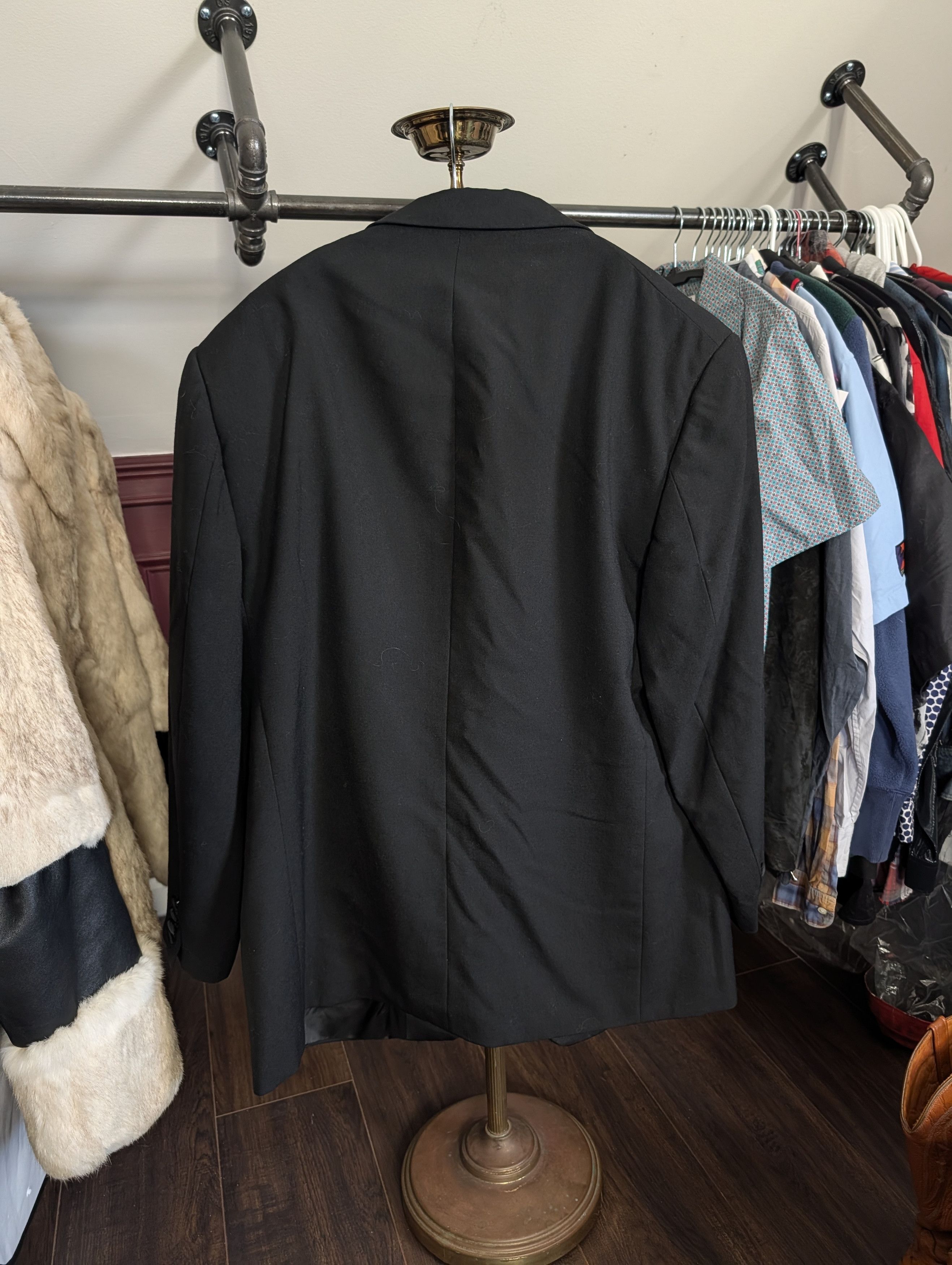 Polo Ralph Lauren Polo VTG MiUSA Black Satin Lapel Tuxedo Jacket 46R Size 46R - 8 Thumbnail