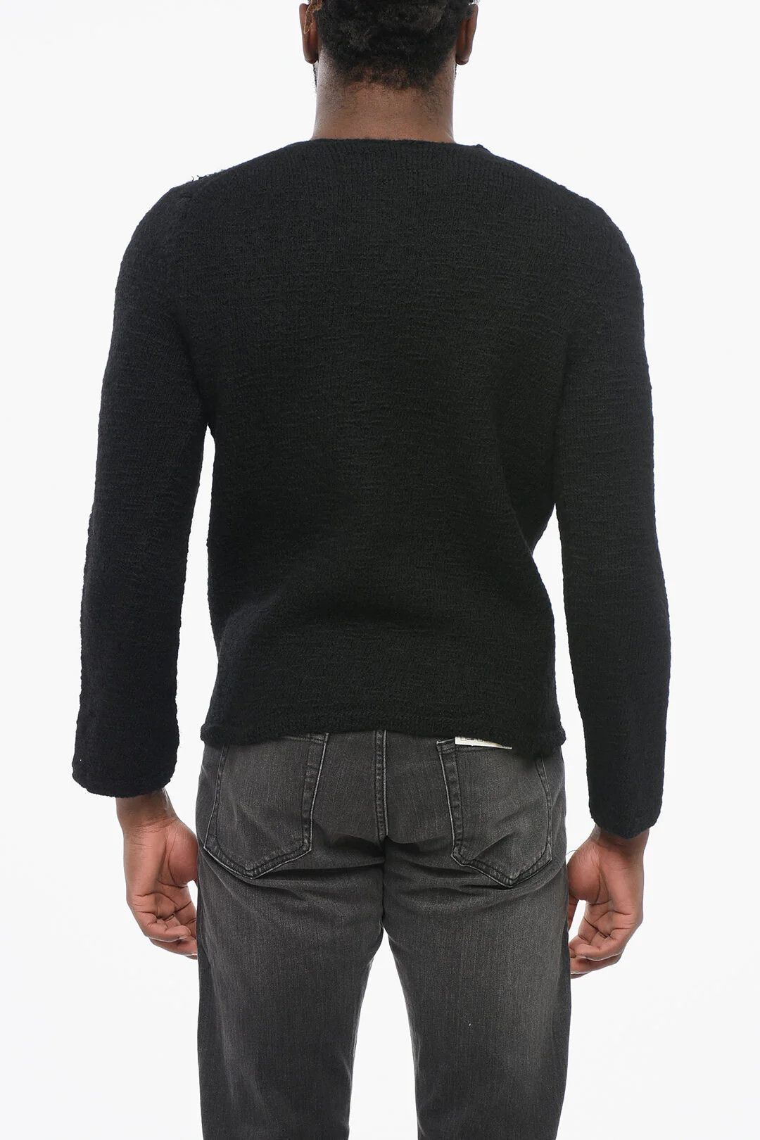 Comme des Garcons og1mm0426 Distressed Wool Crewneck Sweater in Black Size US M / EU 48-50 / 2 - 2 Thumbnail