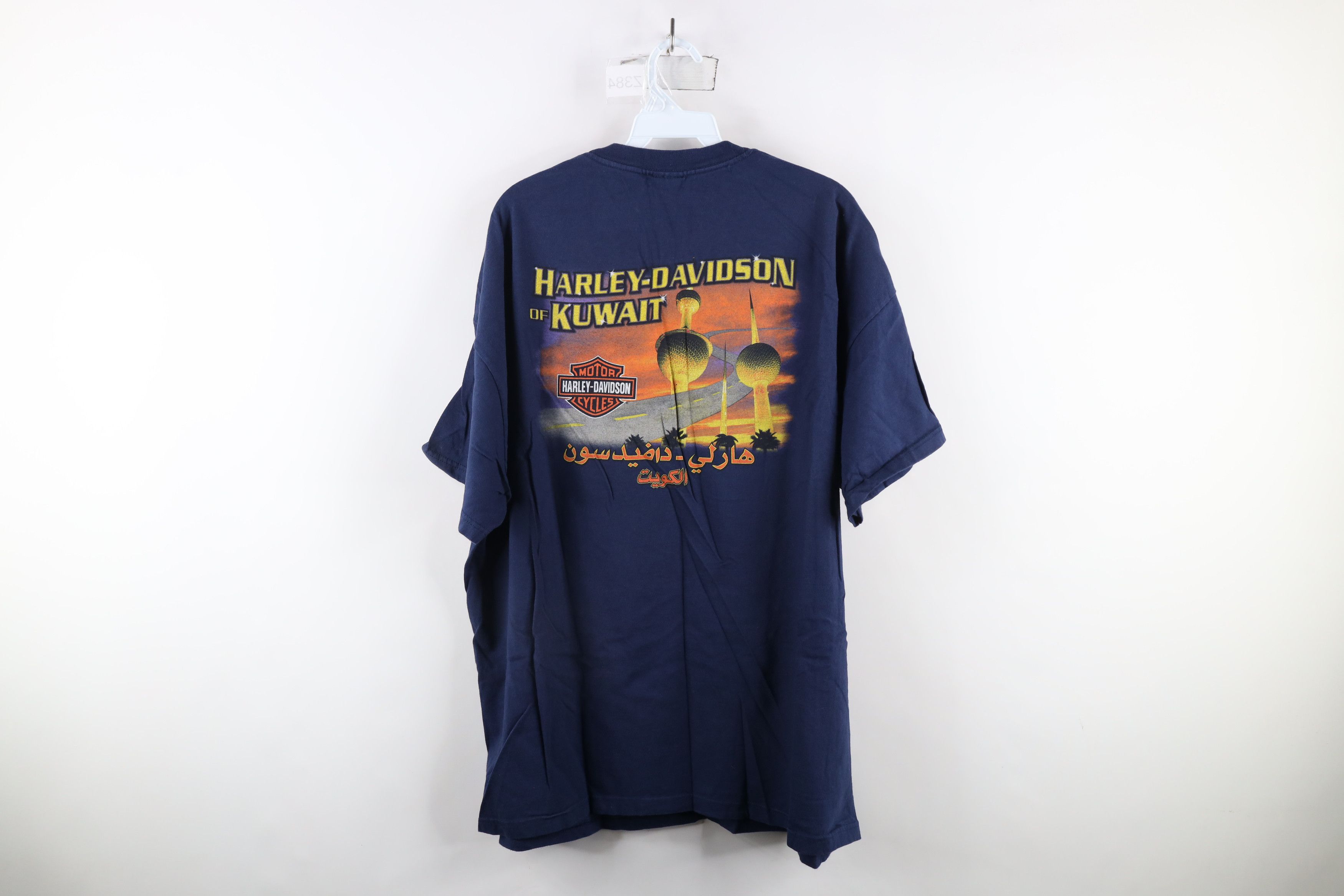 Harley Davidson × Vintage Vintage Y2K 2007 Harley Davidson Eagle Kuwait T-Shirt Blue Size US XXL / EU 58 / 5 - 11 Thumbnail