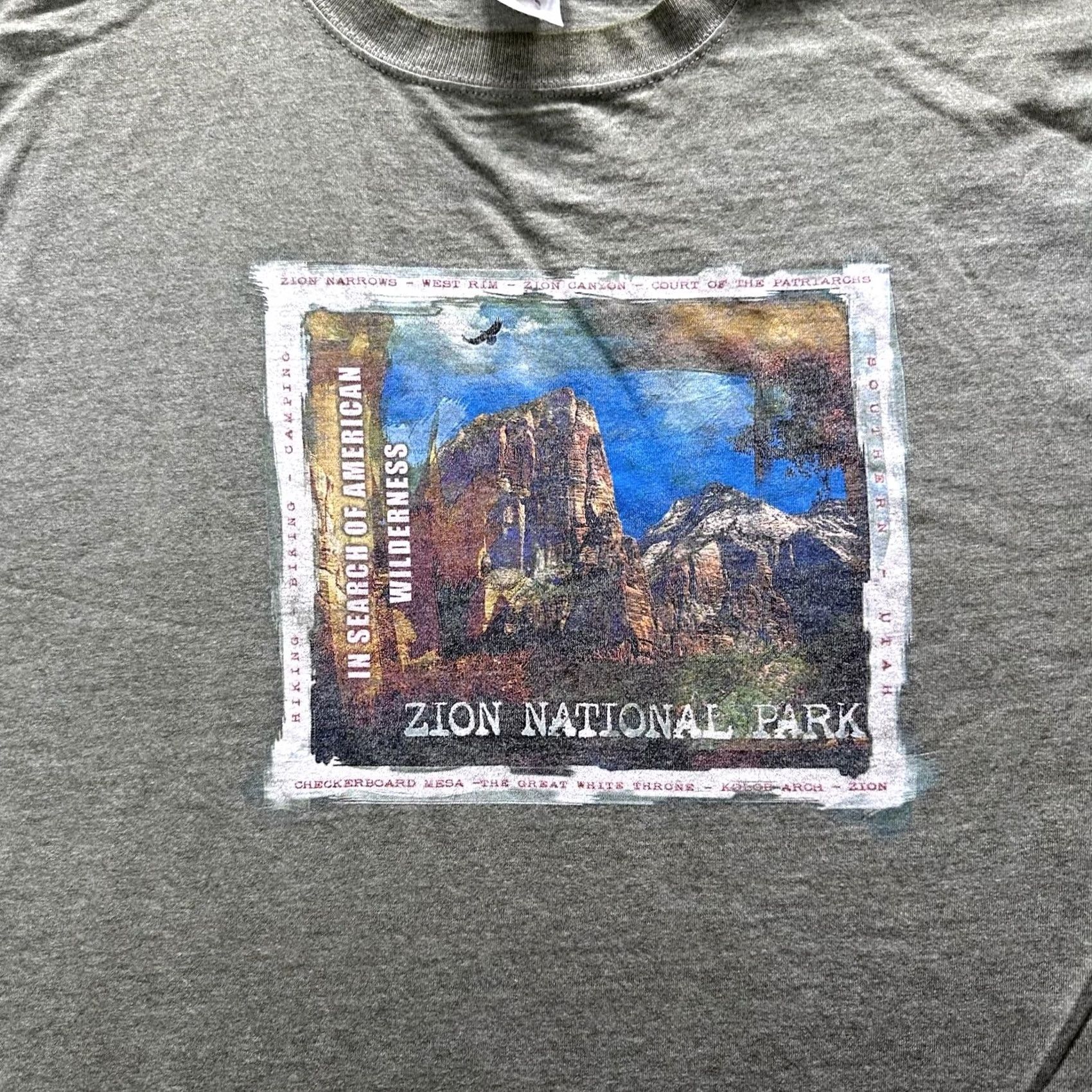 Vintage Green Brand Recycled Shirt Mens 2XL Green Zion National Park Tee Crewneck Size US XXL / EU 58 / 5 - 2 Thumbnail