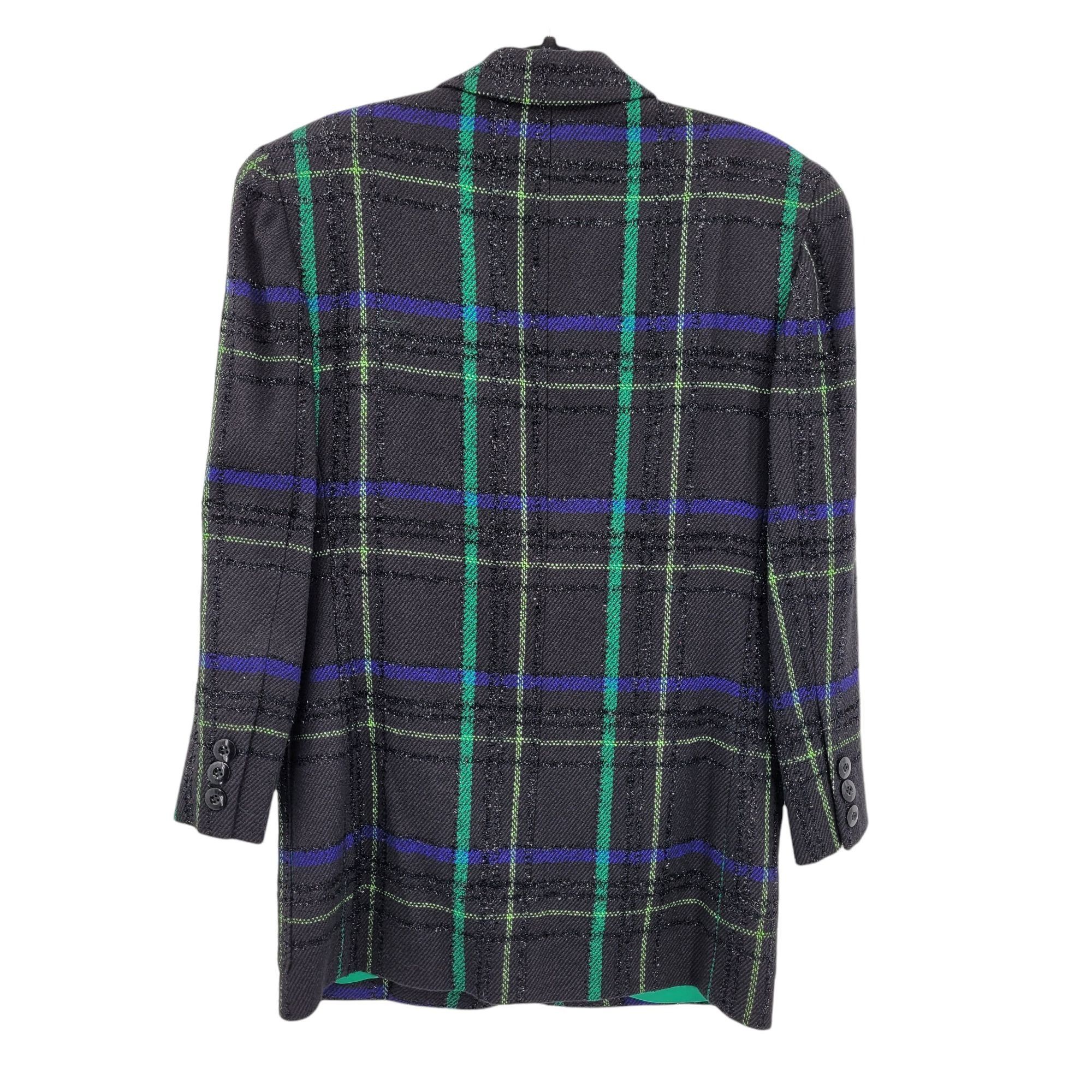 Ellen Tracy Vtg 90's Wool Plaid Boyfriend Blazer Sz 4 Blue Green Cluele Size S / US 4 / IT 40 - 3 Thumbnail