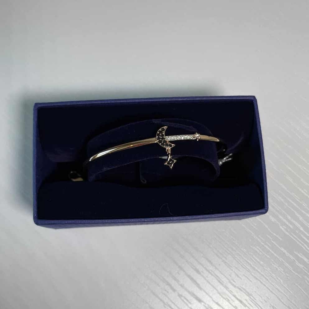 Swarovski Swarovski Crystal Duo Moon Black Rose Gold-Tone Bangle Size ONE SIZE - 4 Thumbnail