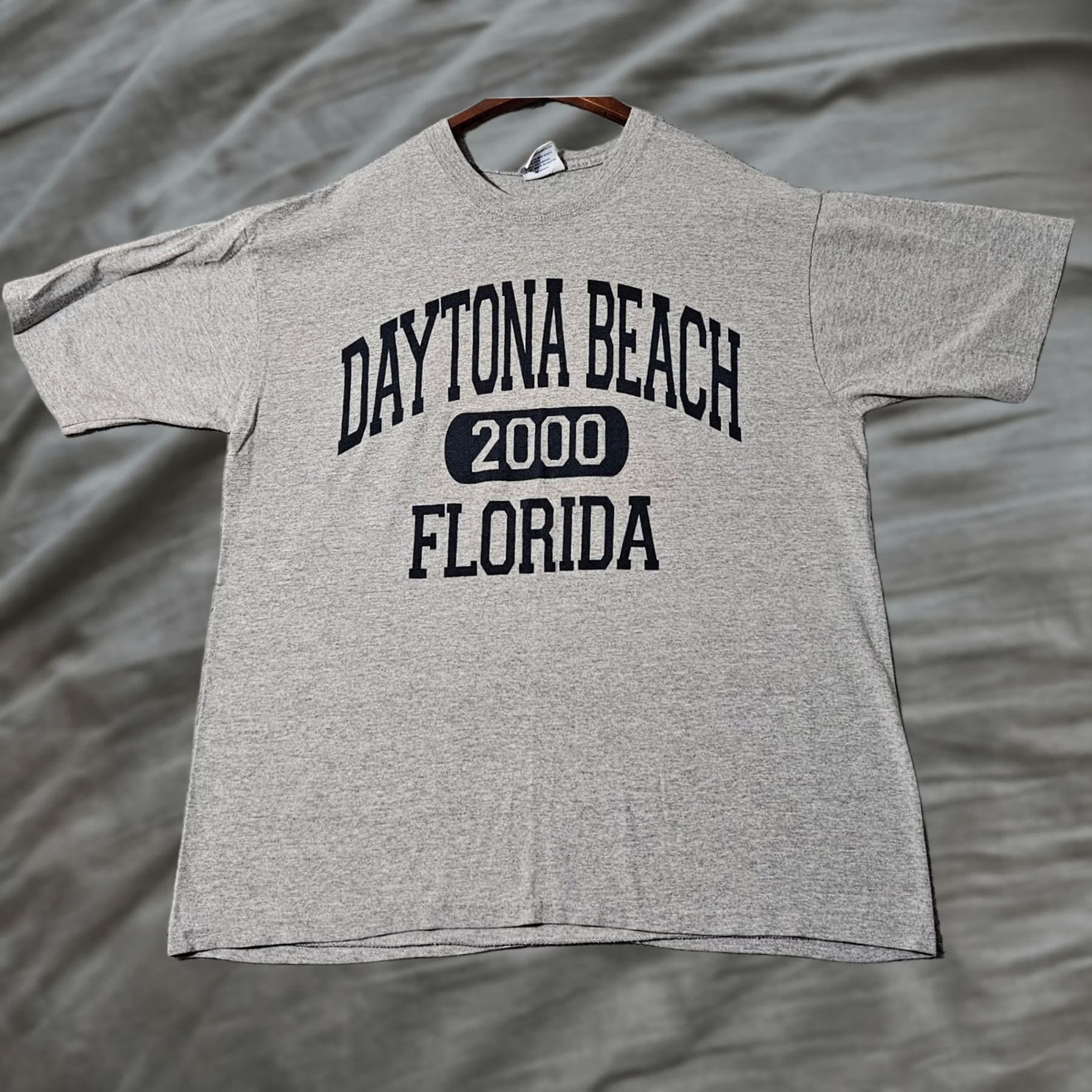Vintage VINTAGE Daytona Beach Florida 2000 Gray Short Sleeve T Shirt Men's XL All Sport Shirt Mens Gray 2000s US Souvenir Shirt Size US XL / EU 56 / 4 - 1 Thumbnail