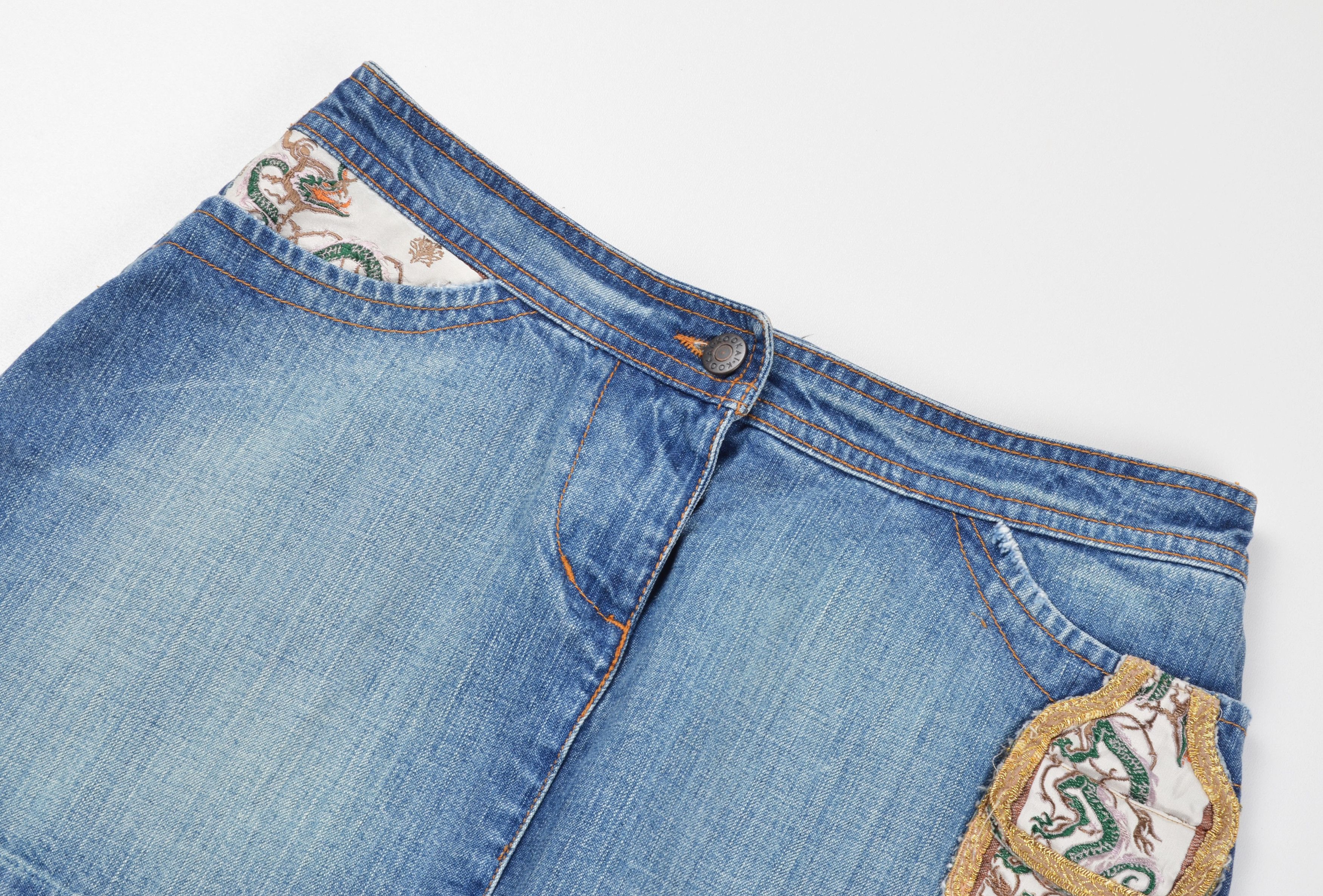 Other Kookai Y2K Patchwork Embroidered Pocket Detail Raw Hem Skirt Size 28" / US 6 / IT 42 - 5 Thumbnail