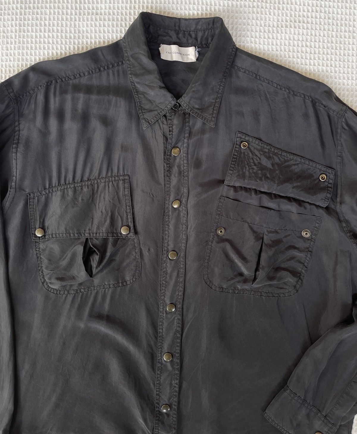 Faith Connexion FAITH CONNEXION SILK PONGE SHIRT BUTTON UP LONG SLEEVE Size US XS / EU 42 / 0 - 4 Thumbnail