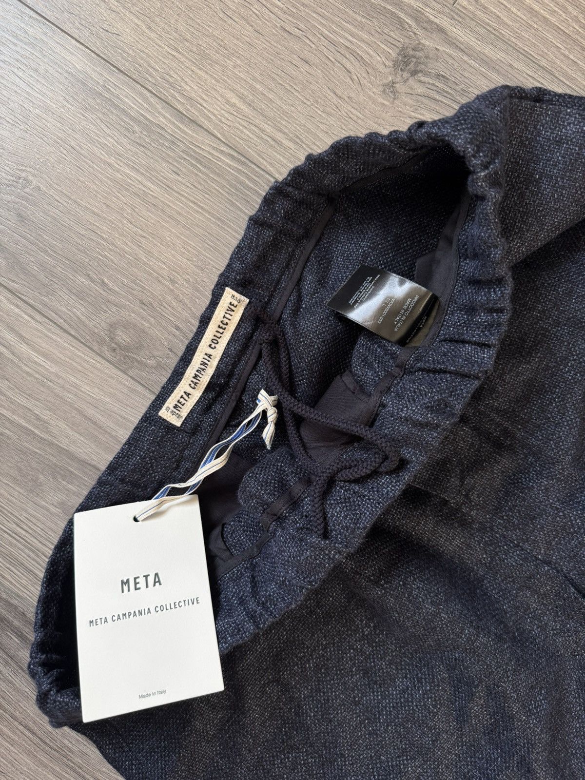 Other ED UNLINED HEAVY COTTON DRAWSTRING TROUSERS Midnight Blue Size US 34 / EU 50 - 5 Thumbnail