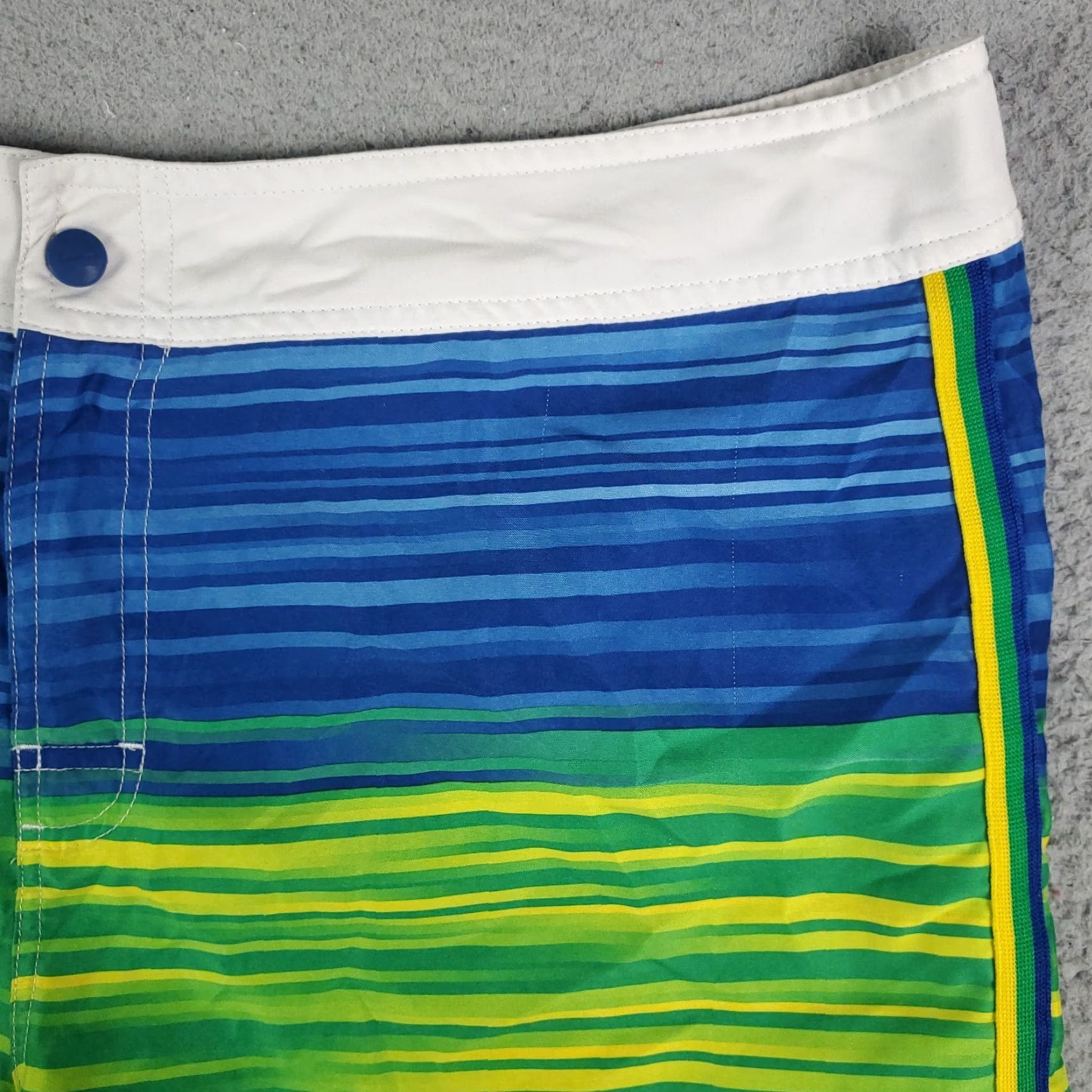 Nike Nike Board Shorts Mens 36 Blue Yellow Striped Lace Tie Beach Swim Trunks Size US 36 / EU 52 - 3 Thumbnail