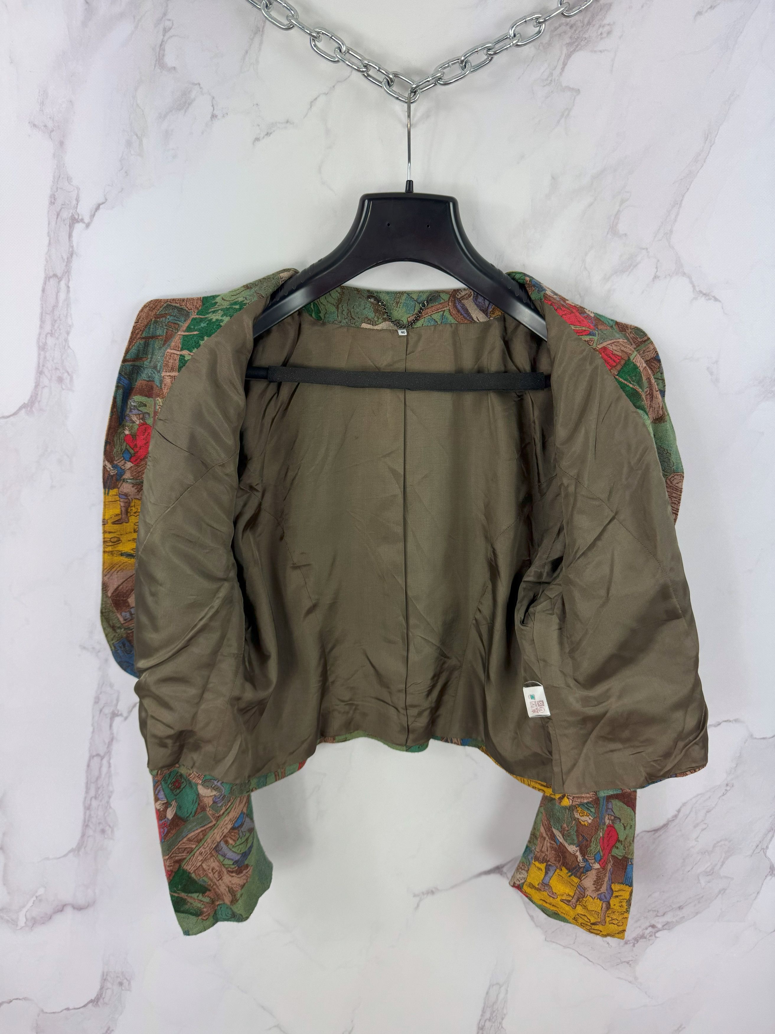 Vintage Vintage Cropped Blazer With Medieval Historical Pattern Size L / US 10 / IT 46 - 7 Thumbnail