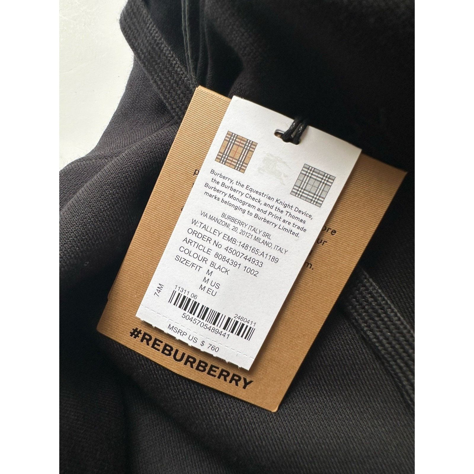Burberry Burberry Talley Checked Sweatshirt Hoodie Black M 8084391 Size M / US 6-8 / IT 42-44 - 17 Thumbnail