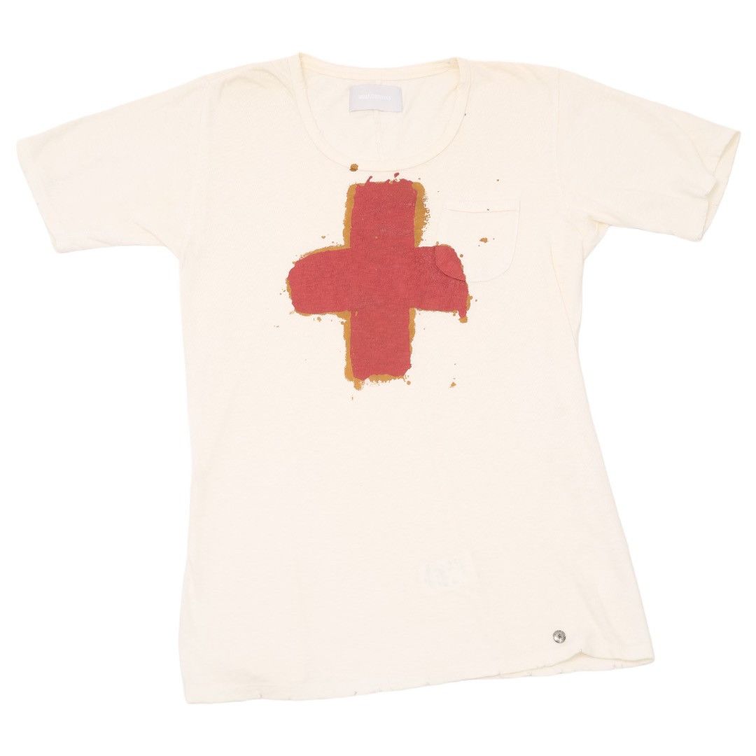 image of Miharayasuhiro Red Cross T- Shirt in Off White, Men's (Size Small)