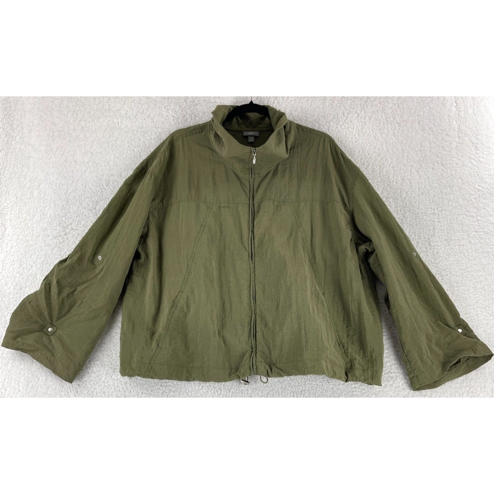 J. Jill J. Jill Jacket Womens Size XL Green Full Zip Long Sleeve Lightweight Mock Neck Size XL / US 12-14 / IT 48-50 - 2 Thumbnail