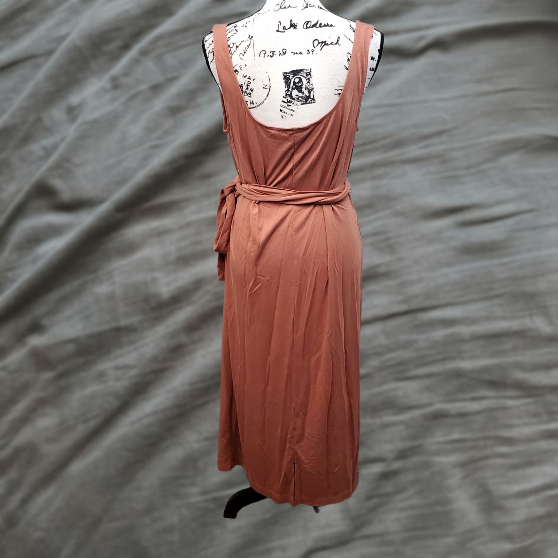 Ann Taylor Ann Taylor Factory Long Dress Womens L Pink Tie Waisted Stretch Strap Maxi Sleeveless - Durable RayonDress Size L / US 10 / IT 46 - 1 Thumbnail