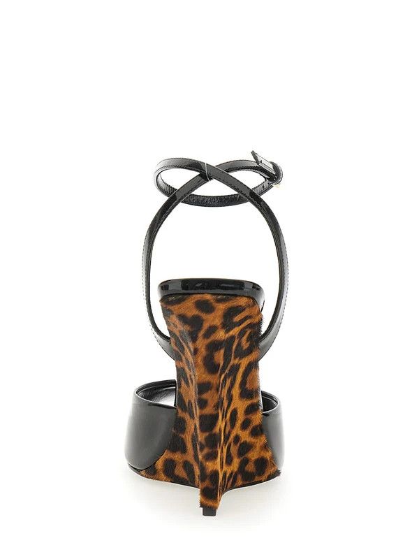 Saint Laurent Paris o1bcso1str0326 Scandale Leopard Wedge Heel in Black Size US 6 / IT 36 - 3 Thumbnail