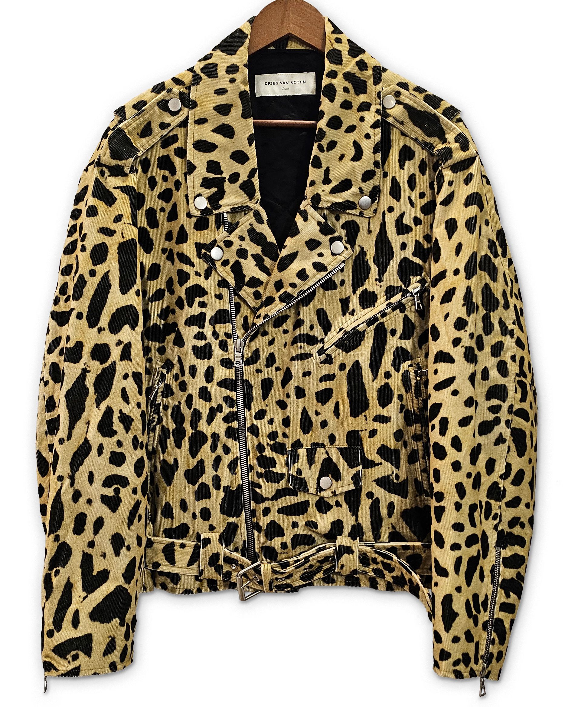 FW20 Corduroy Leopard Print Biker Jacket - Light Jackets