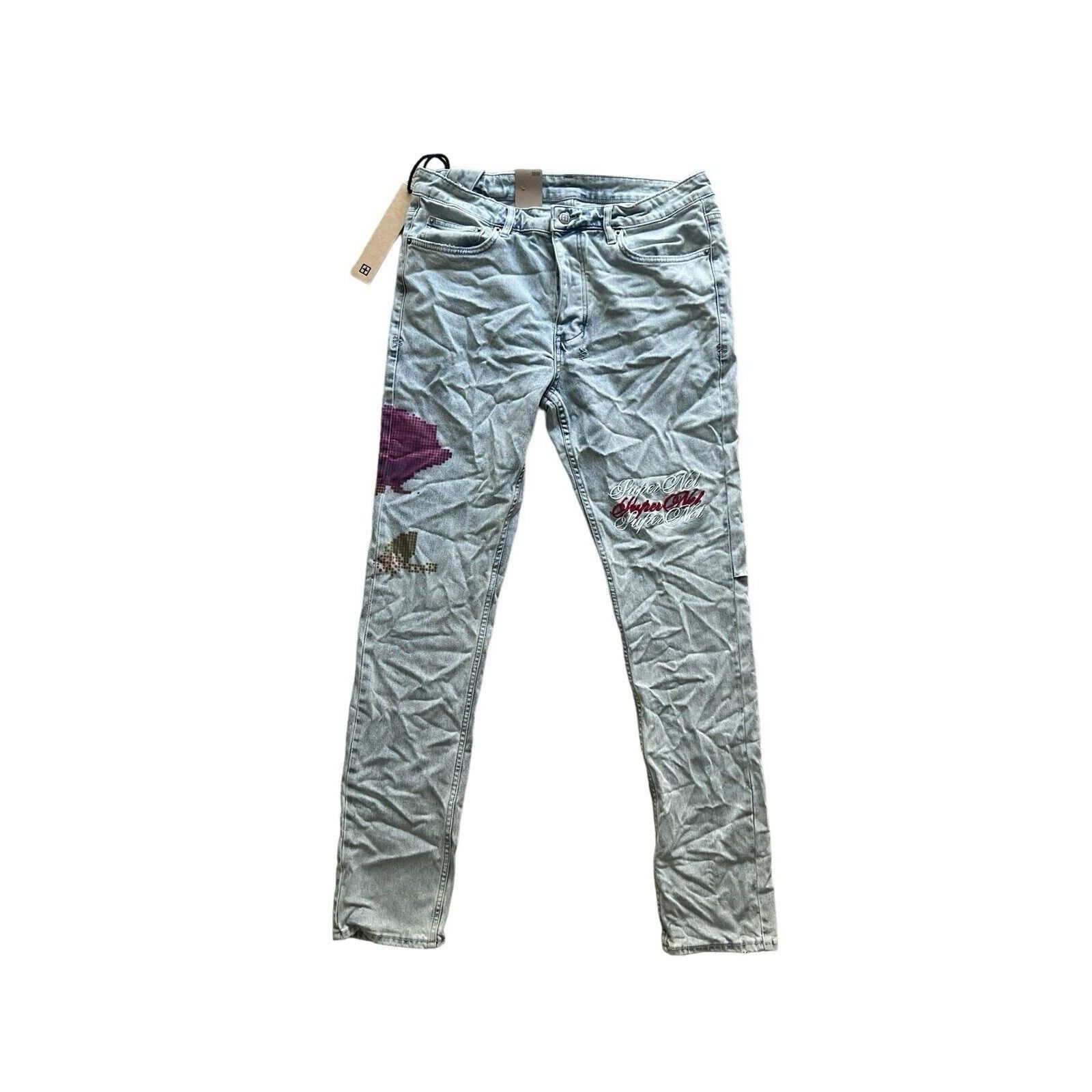 Ksubi Jeans Mens Chitch Slim Tapered Rise Blue Size 34/32