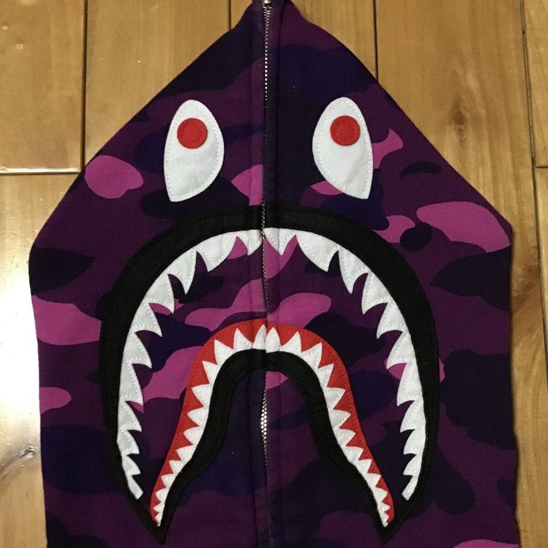 Bape × Nigo 2007 BAPE Purple camo shark full zip hoodie APE NIGO Size US M / EU 48-50 / 2 - 4 Thumbnail