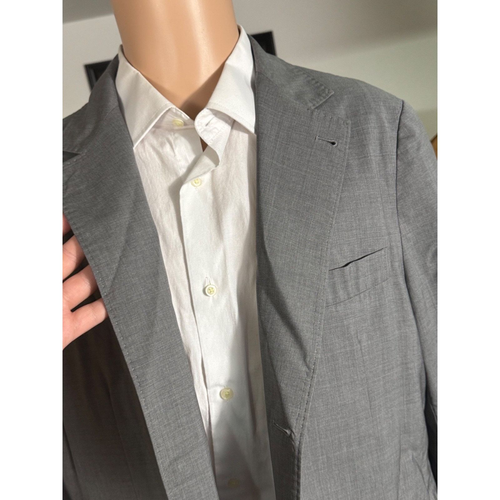 Brunello Cucinelli Brunello Cucinelli Gray Wool Silk Unstructured Blazer 44R Size 44R - 3 Thumbnail