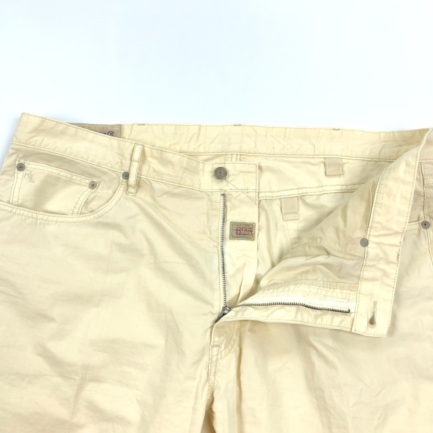 Polo Ralph Lauren Polo Ralph Lauren Jeans Slim 40x32 Varick Beige Distressed 5-Pocket Denim Men’s 40 Regular Medium Wash Varsity Vintage No Size US L / EU 52-54 / 3 - 2 Thumbnail
