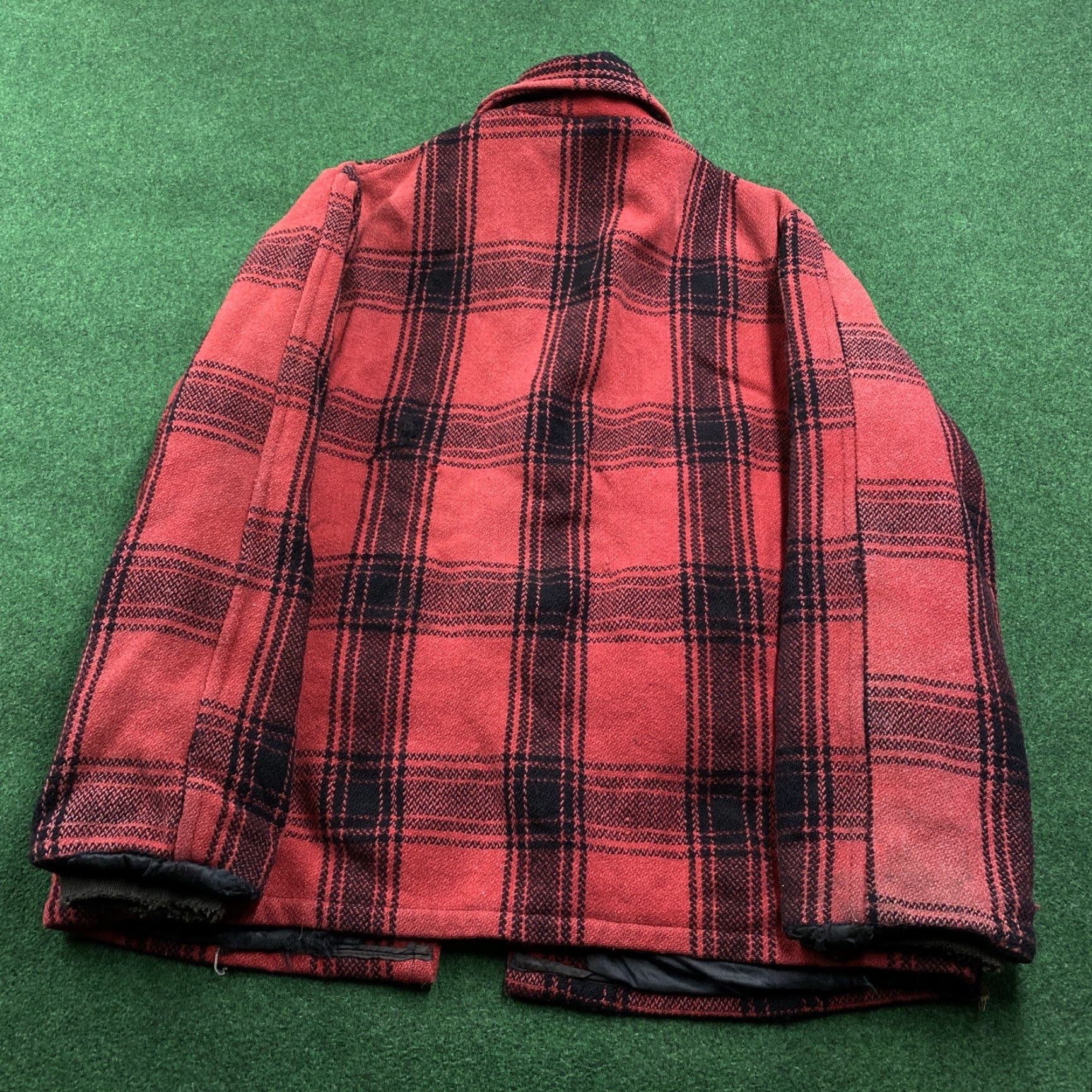 Vintage VINTAGE Heavy Wool Jacket Mens L Red Plaid 50S 60S Insulated Quilted Zip Coat Size US L / EU 52-54 / 3 - 3 Thumbnail