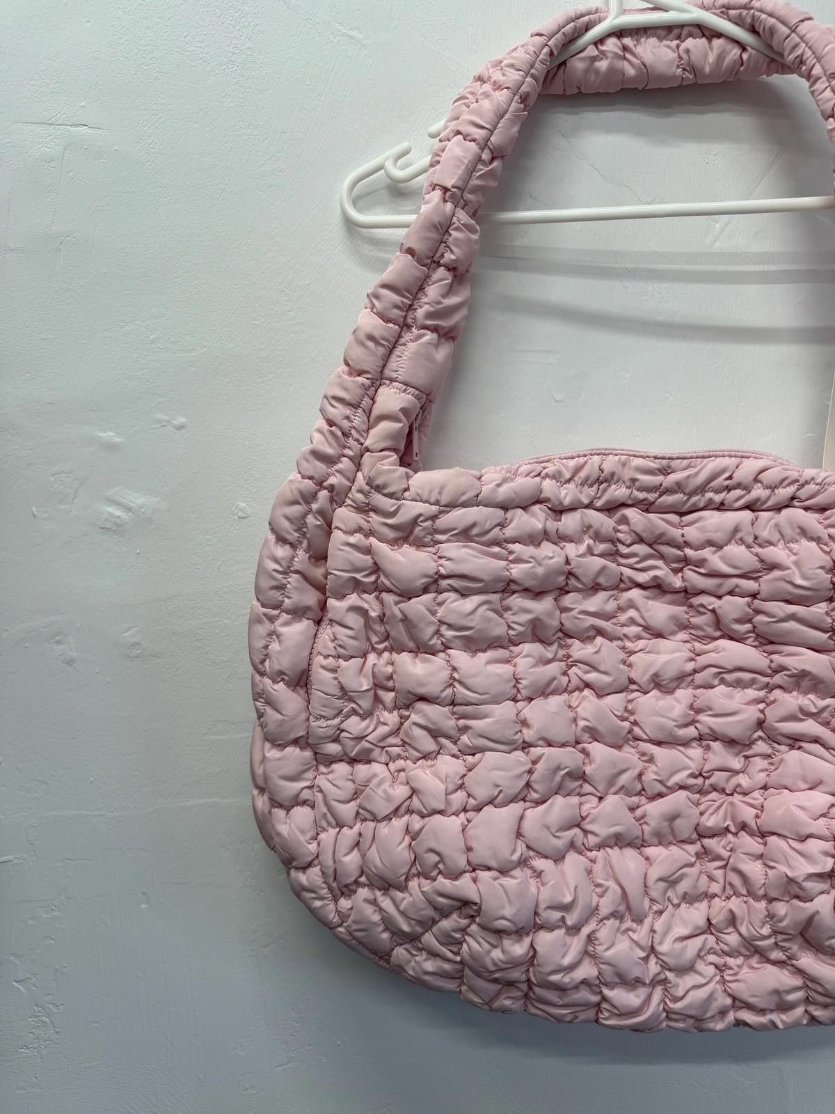 new COS quilted oversized shoulder bag cloud crossbody pink